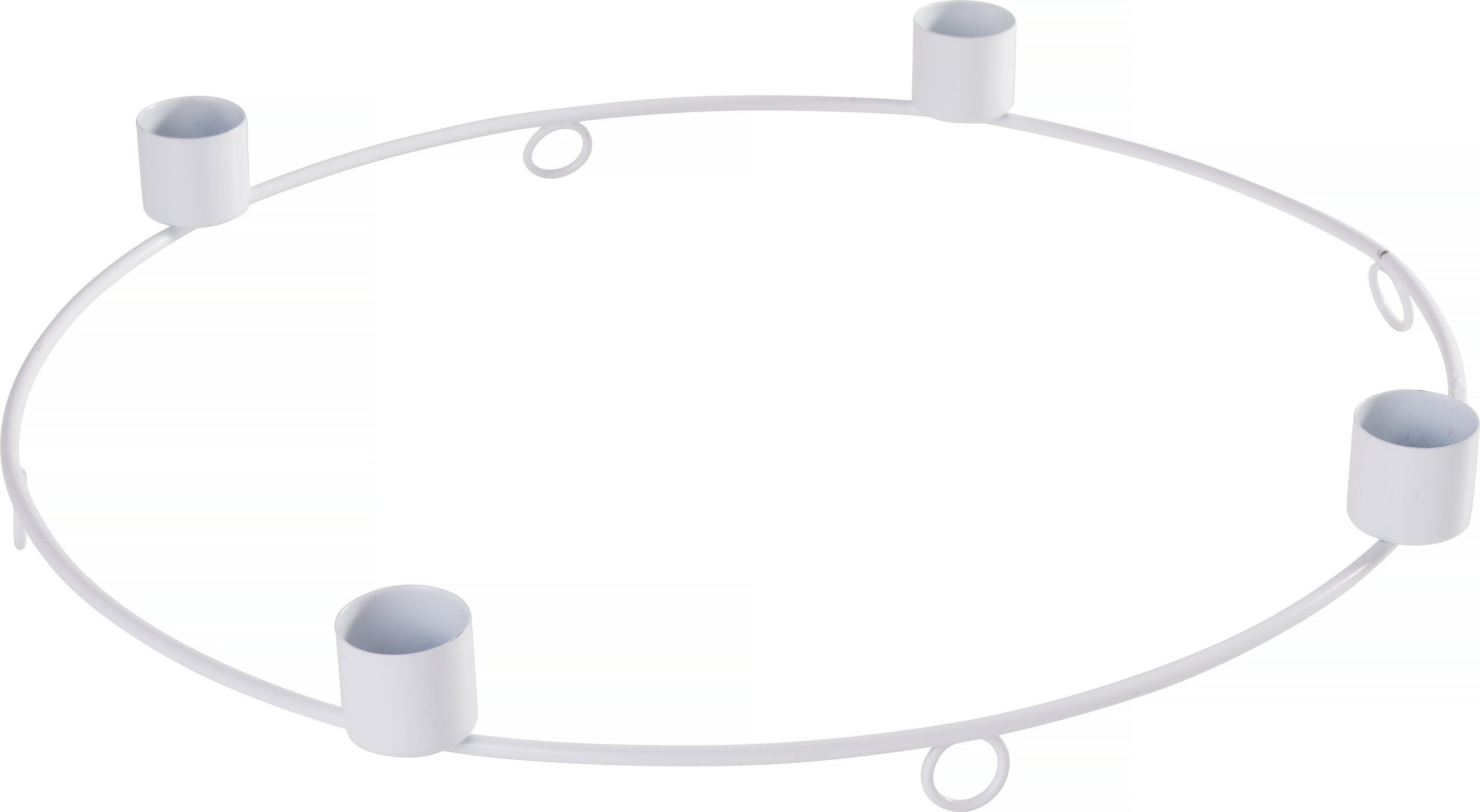 VBS Standkerzenhalter Metallring Kerzenhalter MOORA, für 4 Stabkerzen Ø ca. 30 cm Weiß