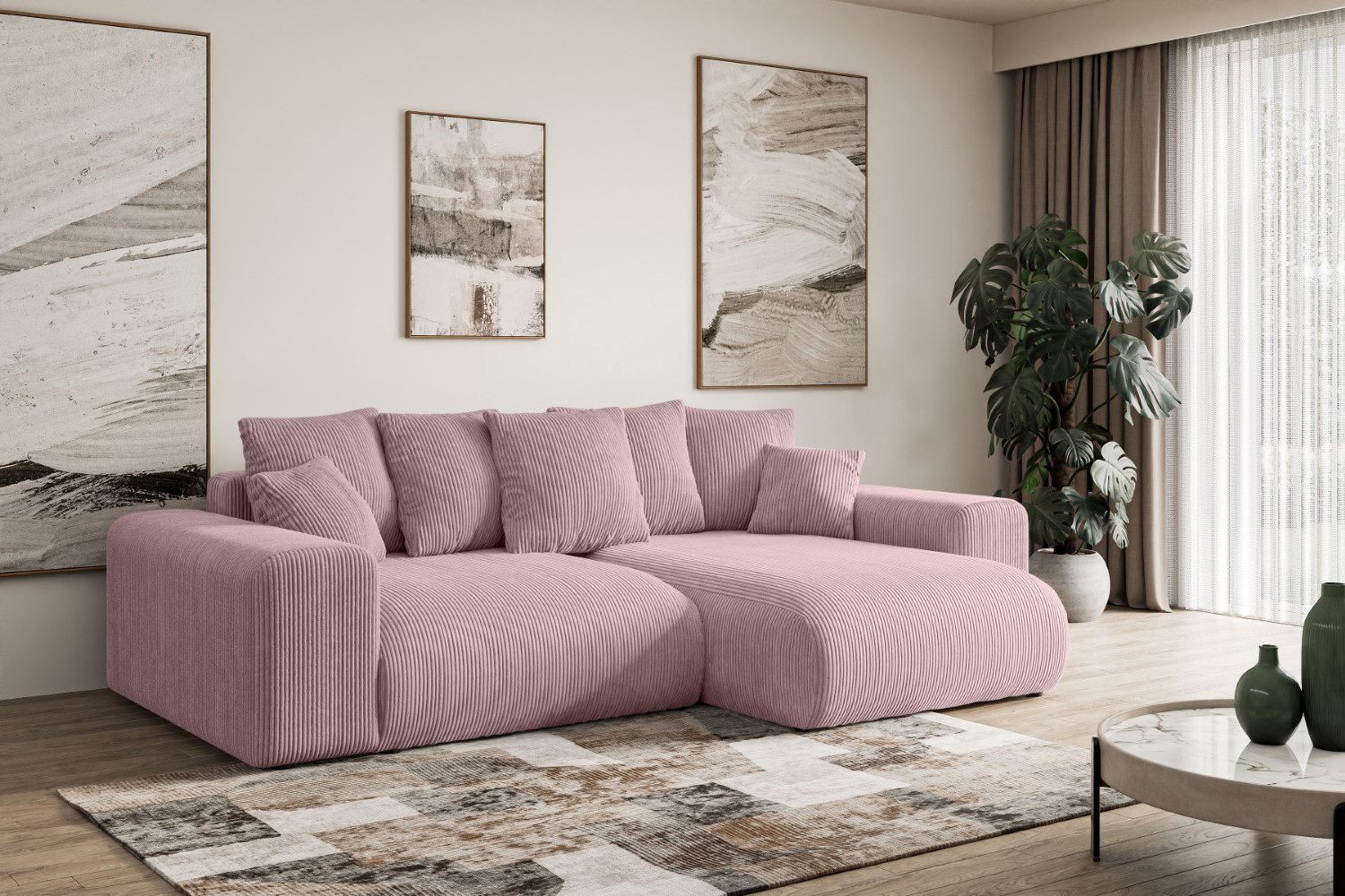 ALTDECOR Ecksofa ESKAR-L, Couch mit Schlaffunktion, Wohnzimmer - Wohnlandschaft, Corner Sofa Bett Eckcouch Couch L-Form Schlafcouch Ausziehbar