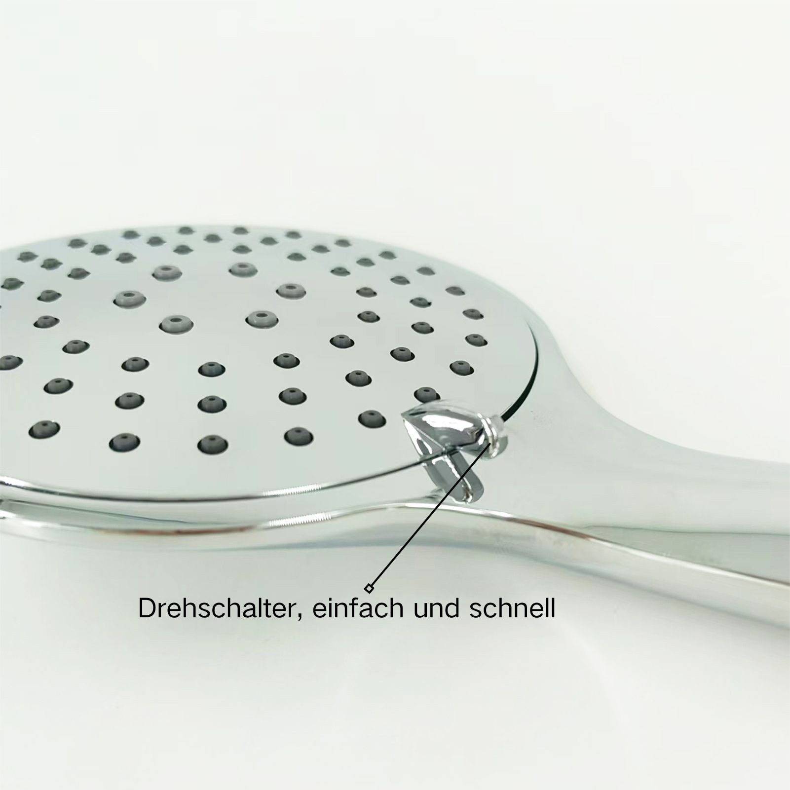 Jumpeak Handbrause Handbrause, 3 Strahlarten, 12 cm, Chrom, Wassersparend, G1/2, (Handbrause), 40h Salzsprühtest – kein Rost, kein Anlaufen, jahrelang Glanz