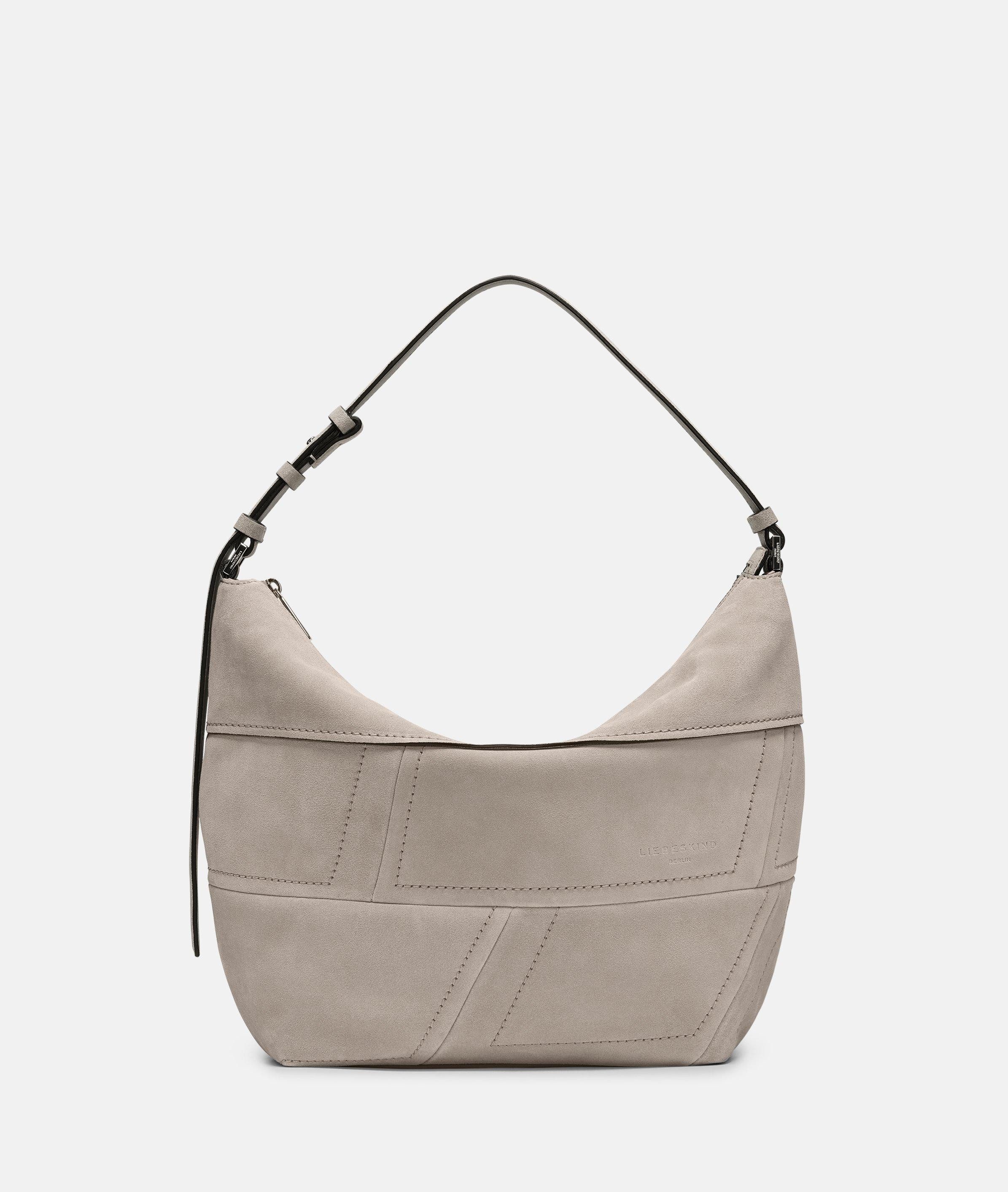 Liebeskind Berlin Schultertasche Edda Hobo M, Geräumige Hobo-Bag im Materialmix aus weichem Velours- und Glattleder