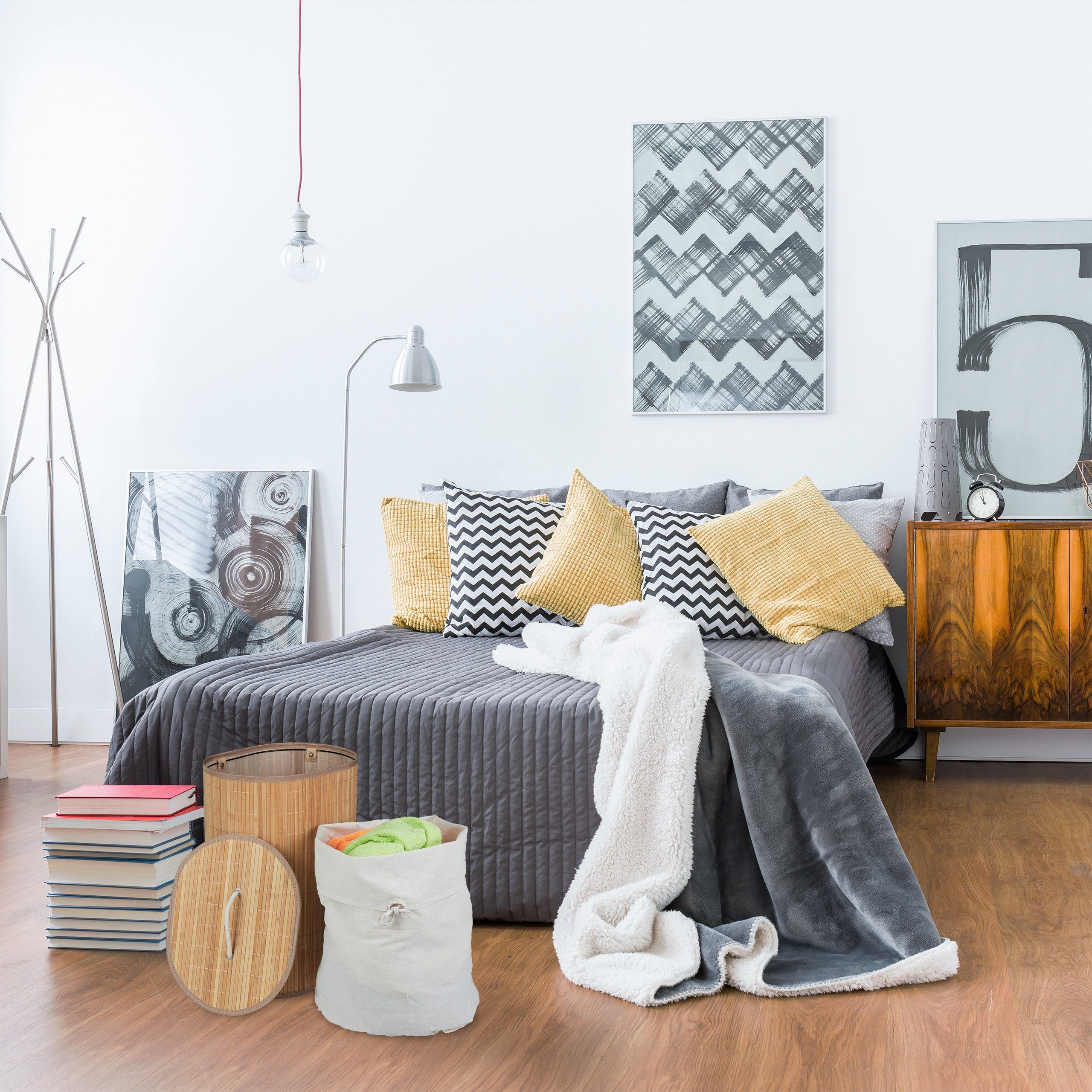 relaxdays Wäschekorb Bambus Wäschekorb oval, natur günstig online kaufen