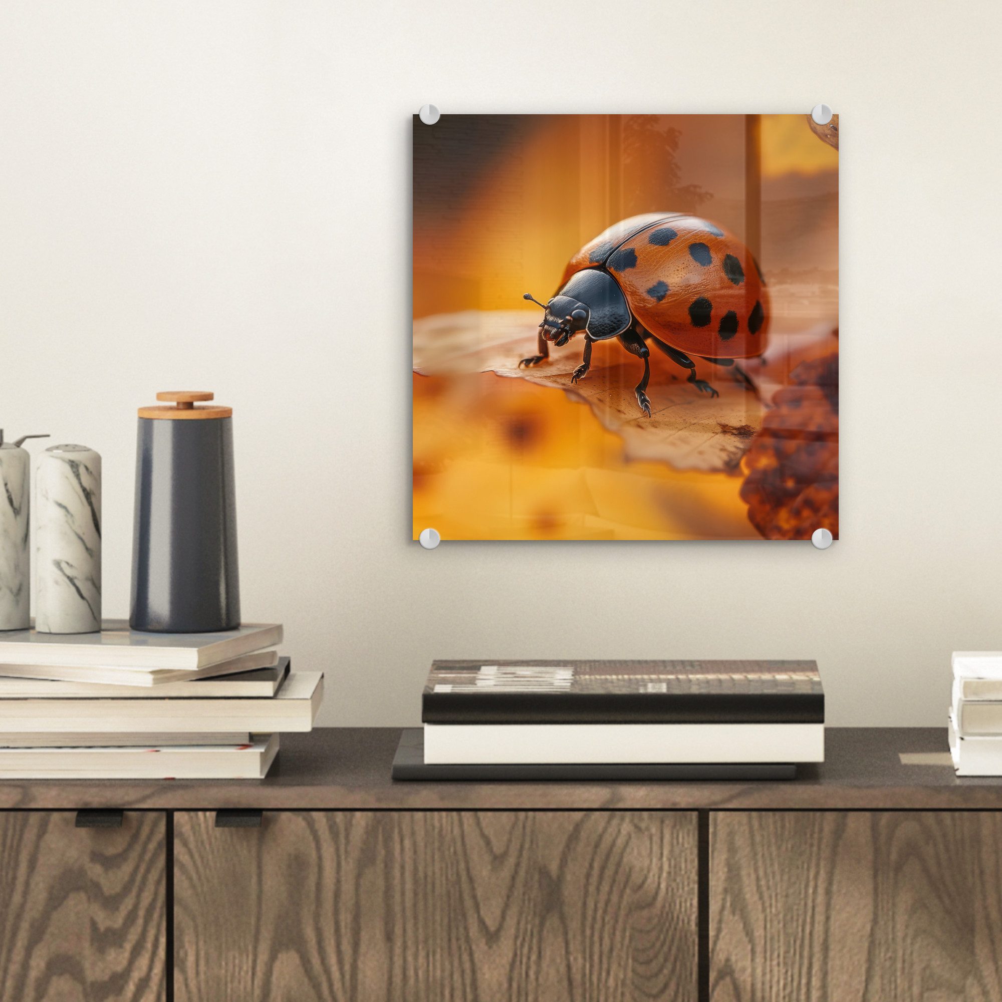 MuchoWow Acrylglasbild Marienkäfer - Herbst - günstig online kaufen