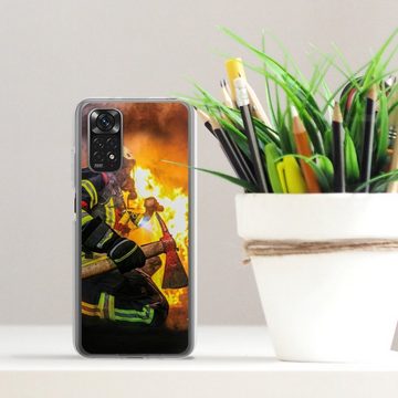 DeinDesign Handyhülle Feuerwehr Feuer Lebensretter Volunteer Firefighter, Xiaomi Redmi Note 11 4G Silikon Hülle Bumper Case Handy Schutzhülle