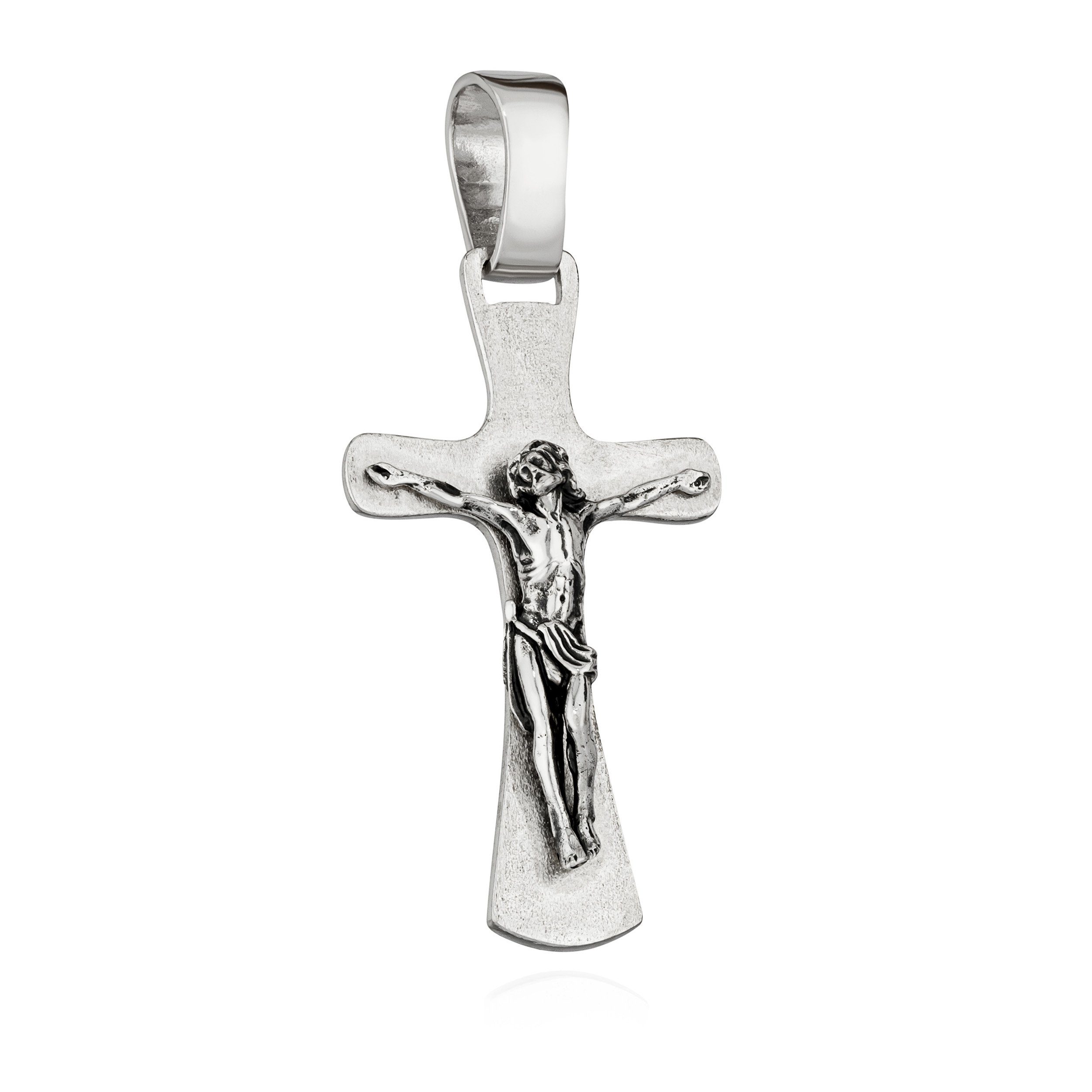 Kreuzanhänger Kettenanhänger 925 Silber Kruzifix 46mm x 25,3mm feine göttliche Aura