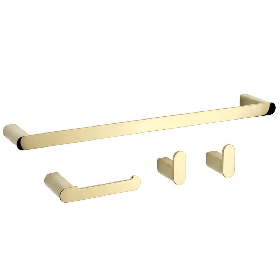 wohnwerk.idee Badaccessoire-Set Handtuchhalter Toilettenpapierhalter Haken Badzubehör Bad Set, aus robustem Metall, erhältlich in Gold, Chrom, Kupfer, Schwarz oder Titan