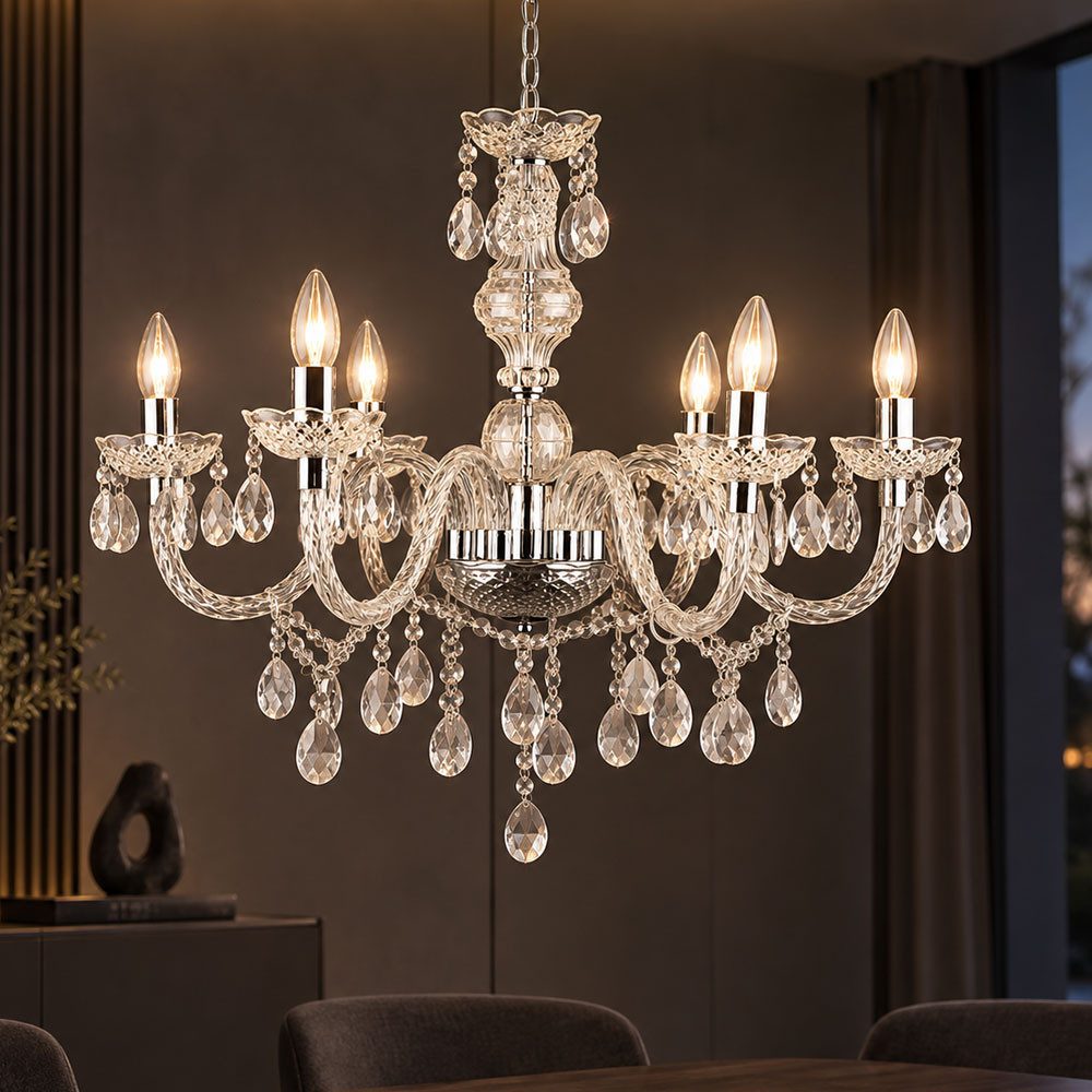 GLOBO LIGHTING Kronleuchter, Leuchtmittel inklusive, LED Design Kronleuchter Decken-Lampe Pendel- Hänge-Beleuchtung Wohn-