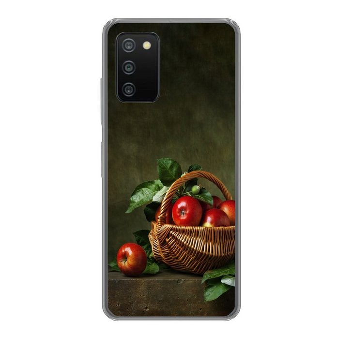 MuchoWow Handyhülle Rustikal - Apfel - Obst - Rot - Korb - Stilleben Handyhülle Telefonhülle Samsung Galaxy A03s