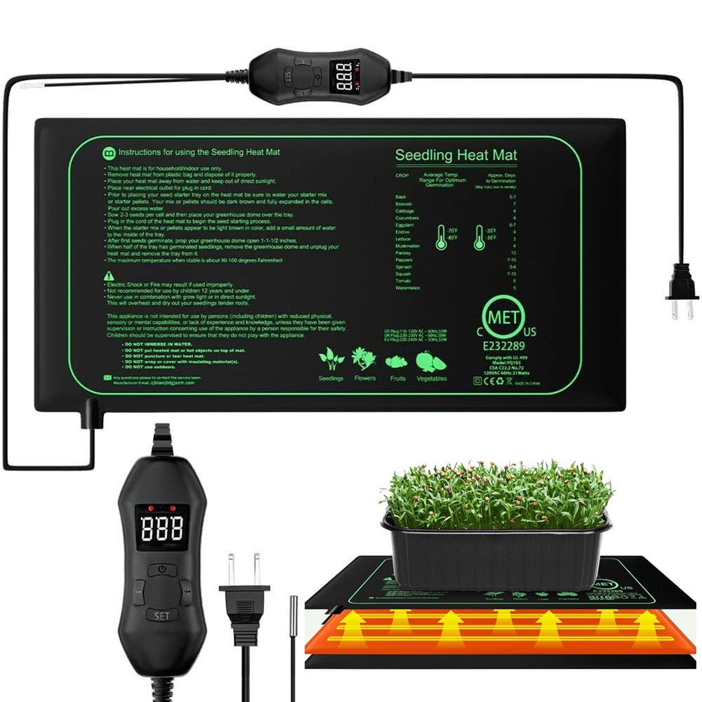 QUBEBU Heizmatten Heizmatte für Pflanzen, Wärmematte Set mit Thermostatregl günstig online kaufen