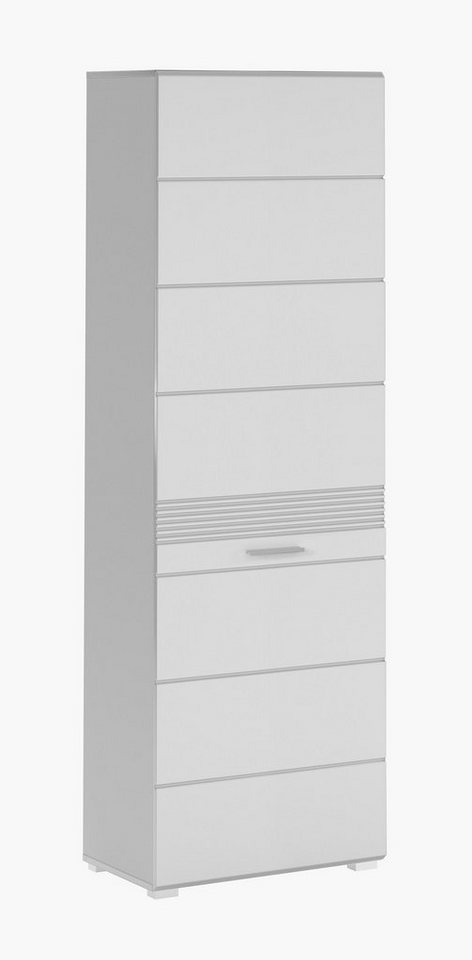 xonox.home Garderobenschrank Linus (Hochschrank weiß Hochglanz, BxH 55 x  190 cm) Variable Inneneinteilung, Garderobenschrank in elegantem Design