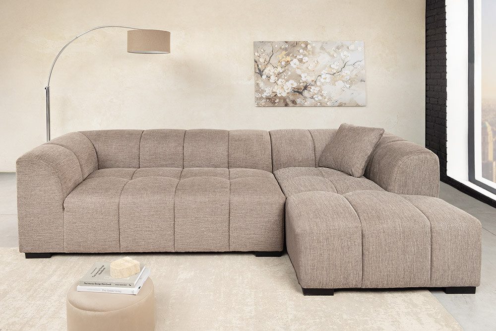 riess-ambiente Ecksofa CITY 240cm taupe Strukturstoff - inkl Kissen, Rundum günstig online kaufen