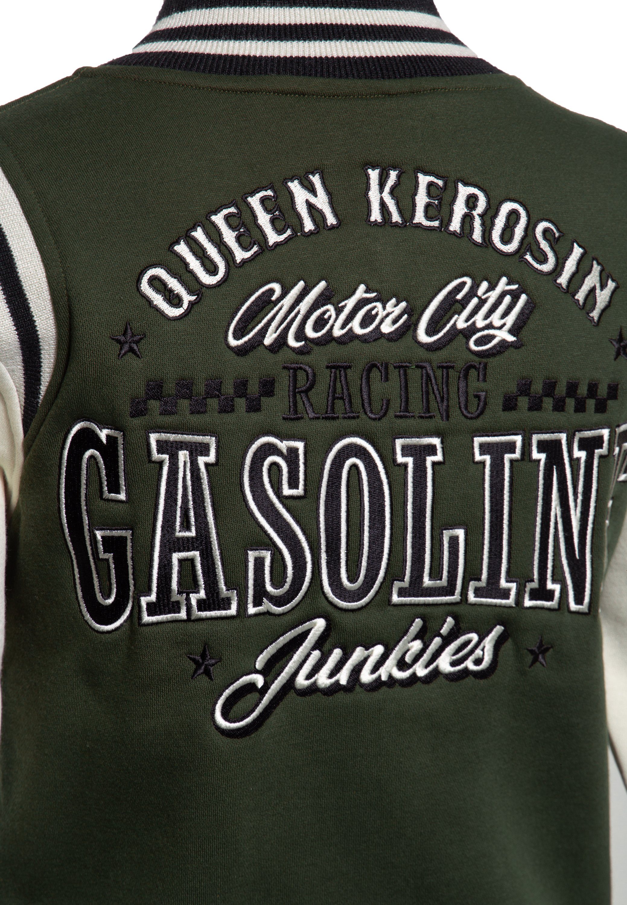 Damen Jacken QueenKerosin Collegejacke Gasoline Junkies im Vintage-Look