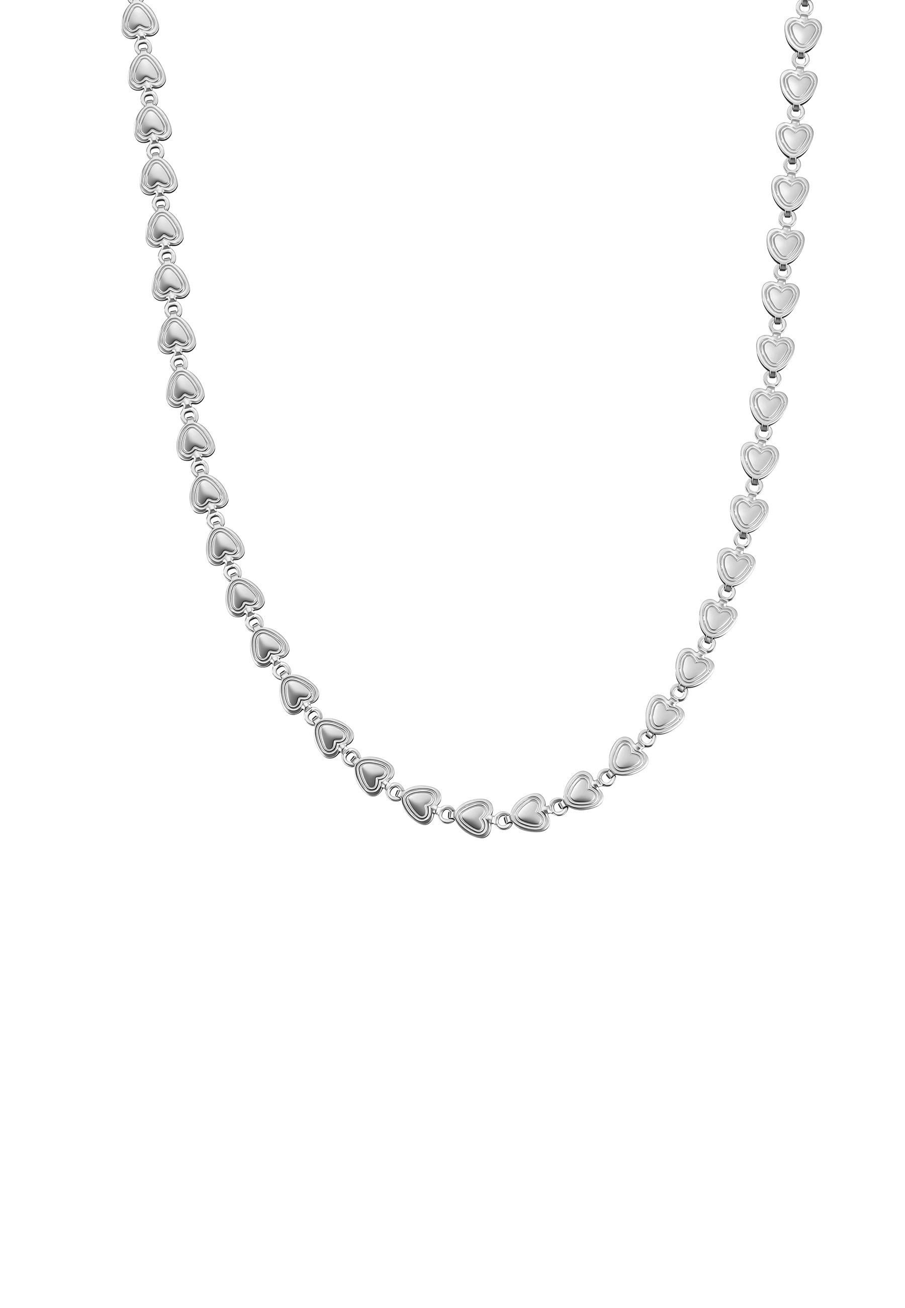 Herzkette Love Gliederkette, in Gold Rosa Silber