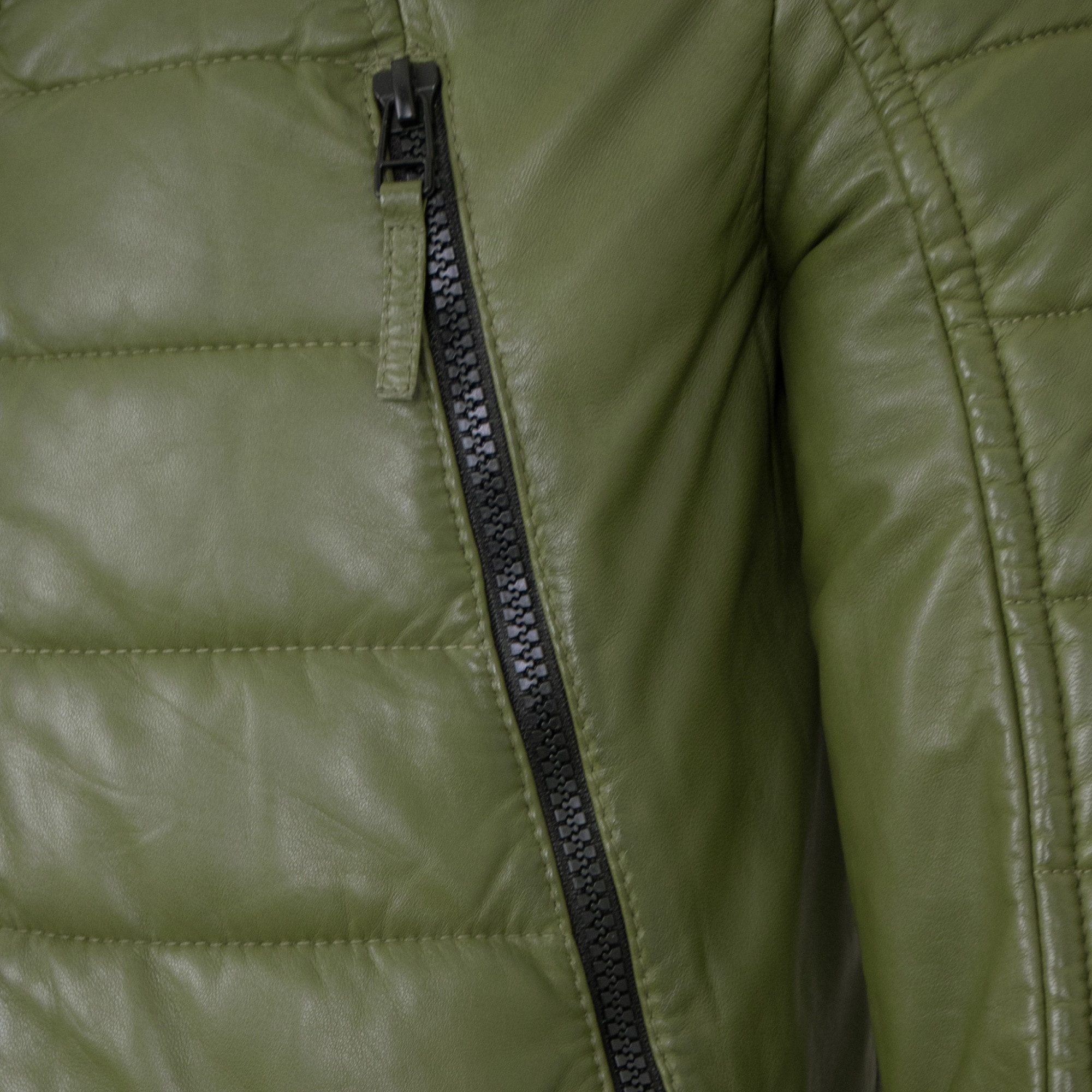 Jilani Lederjacke Filbo Jilani - Herren Lederjacke Steppjacke Lammnappa grün