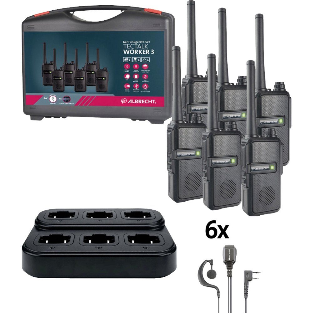 Walkie Talkie Albrecht Tectalk Worker 3 29827 PMR-Funkgerät 6er Set