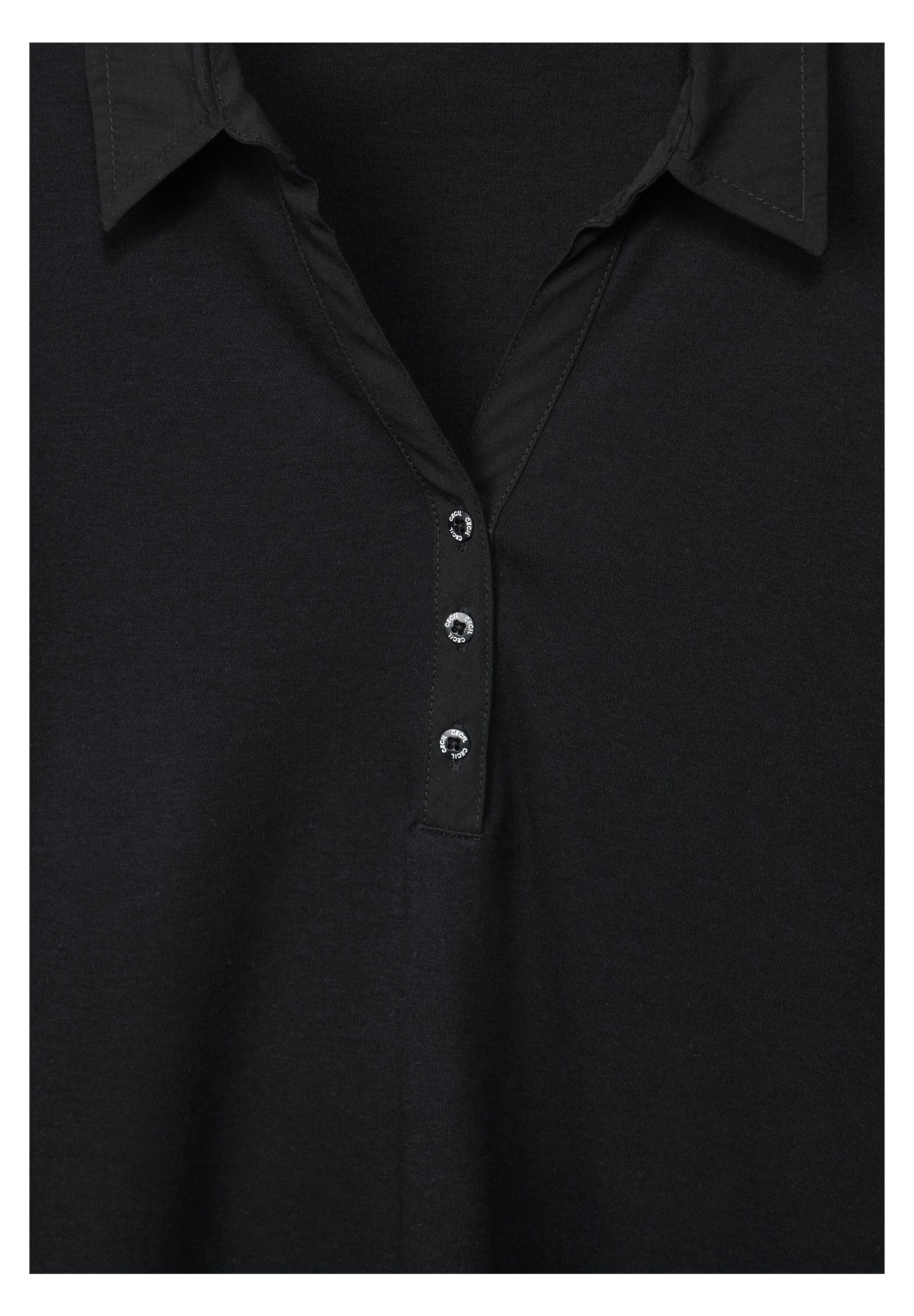 Black in Unifarbe Poloshirt Cecil