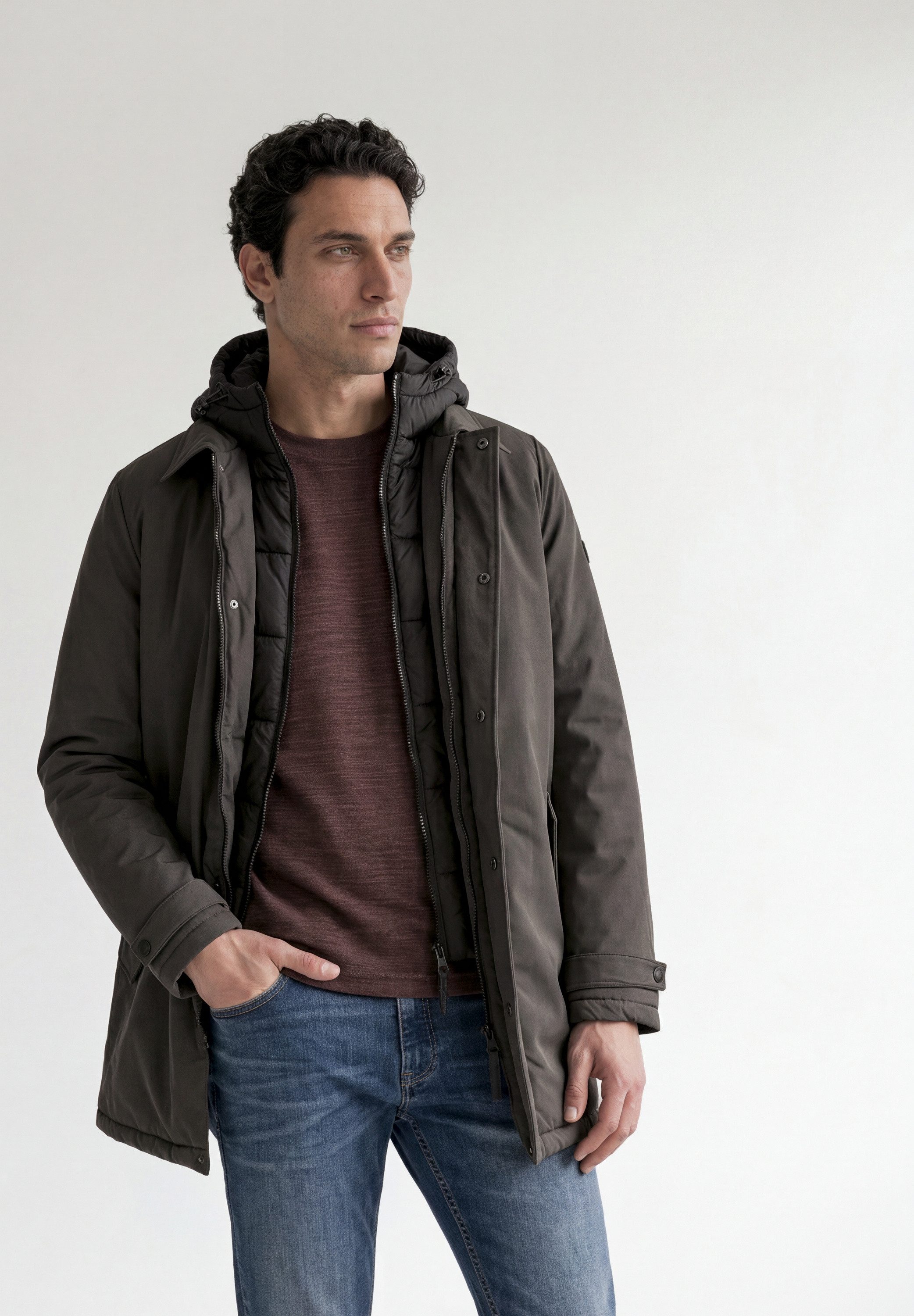 STREET ONE MEN Steppjacke mit abnehmbarer Kapuze