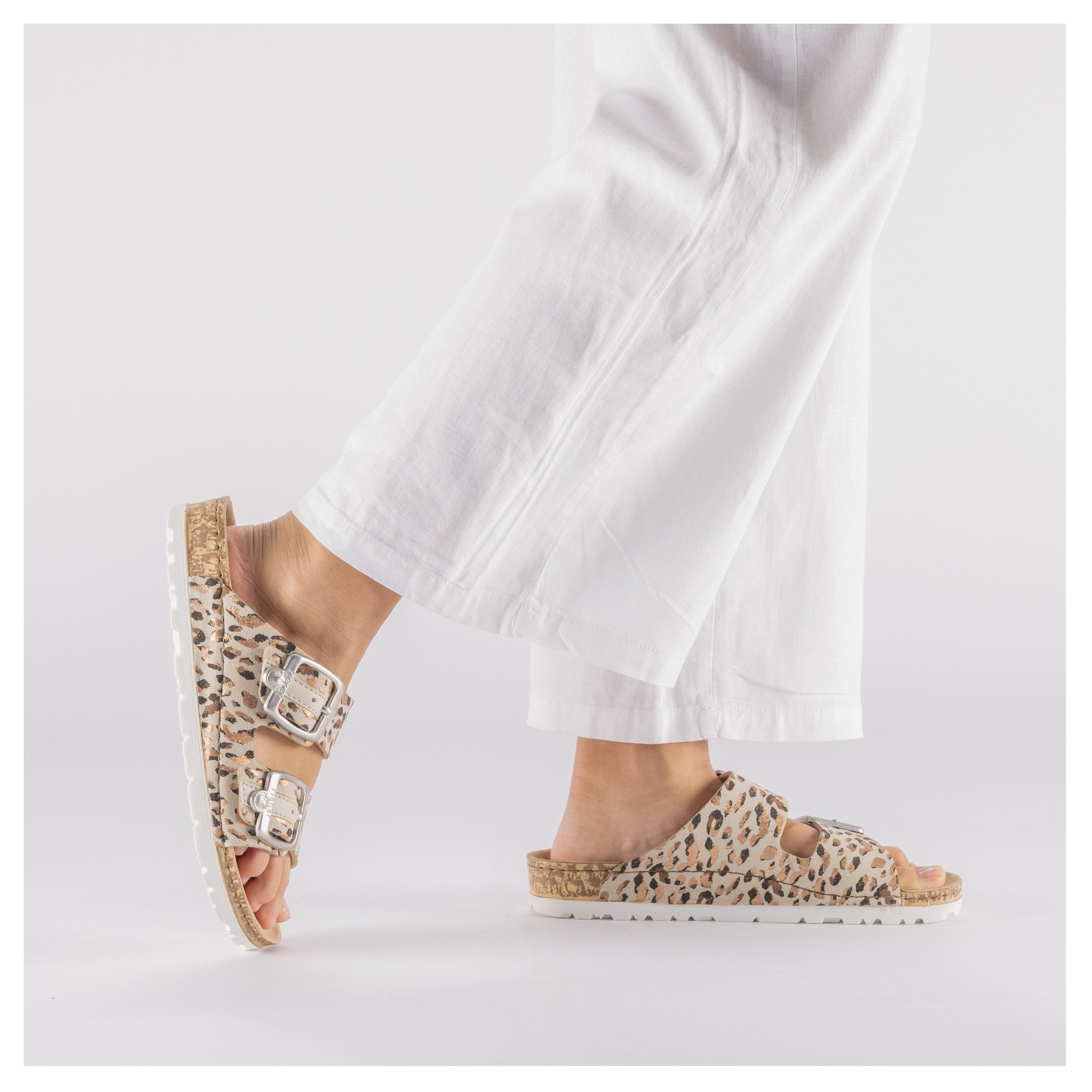 Rieker Pantolette, Sommerschuh, Schlappen mit verstellbaren Schnallen