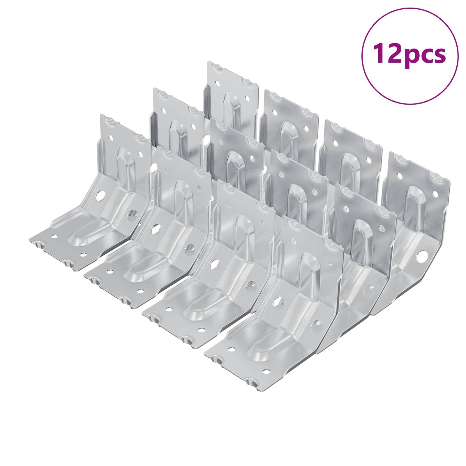 vidaXL Halterung Halterung 12 Zink-beschichtet 106 x 55 x 1,5mm Stahl, (12-tlg)