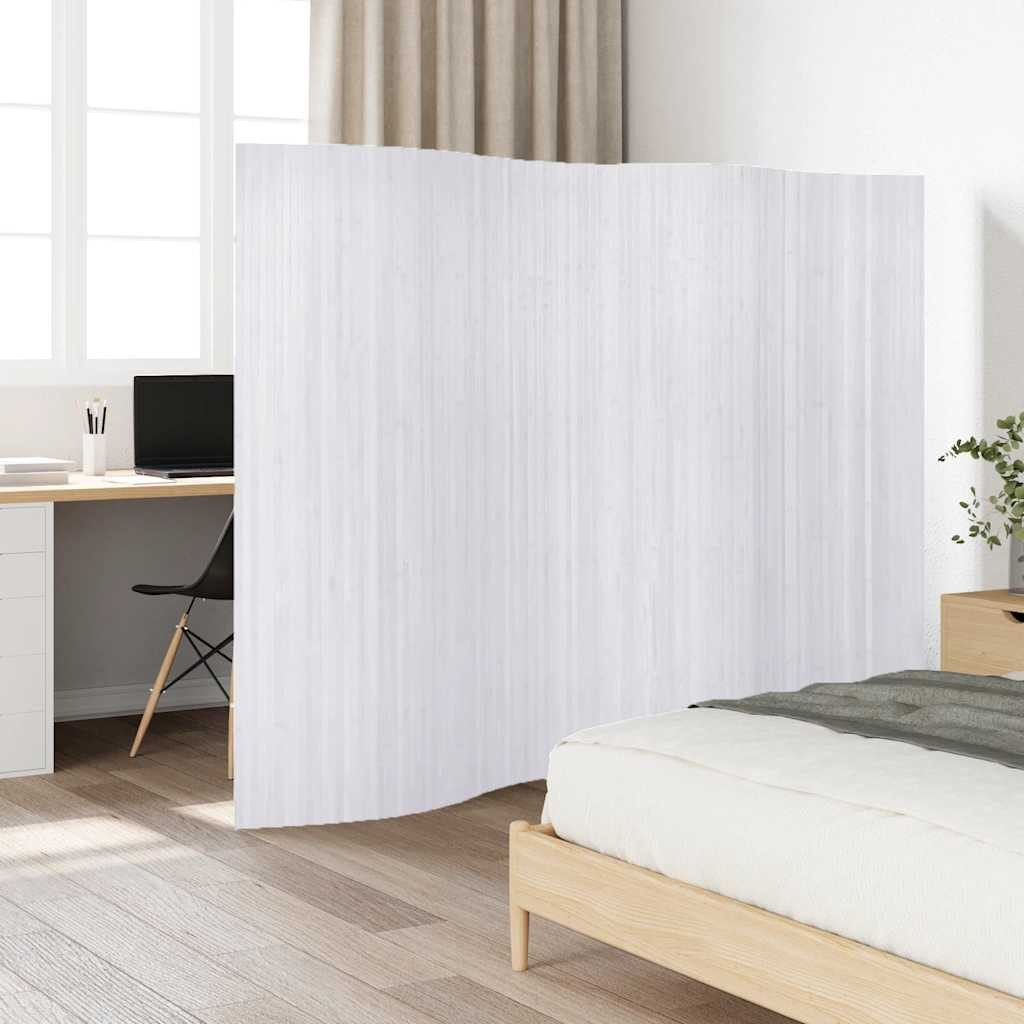 furnicato Raumteiler Bambus Weiß 250 x 165 cm Sichtschutz mit Vlies-Rückseite, 1-tlg., Undurchsichtige Trennwand, aufrollbar für das Schlafzimmer