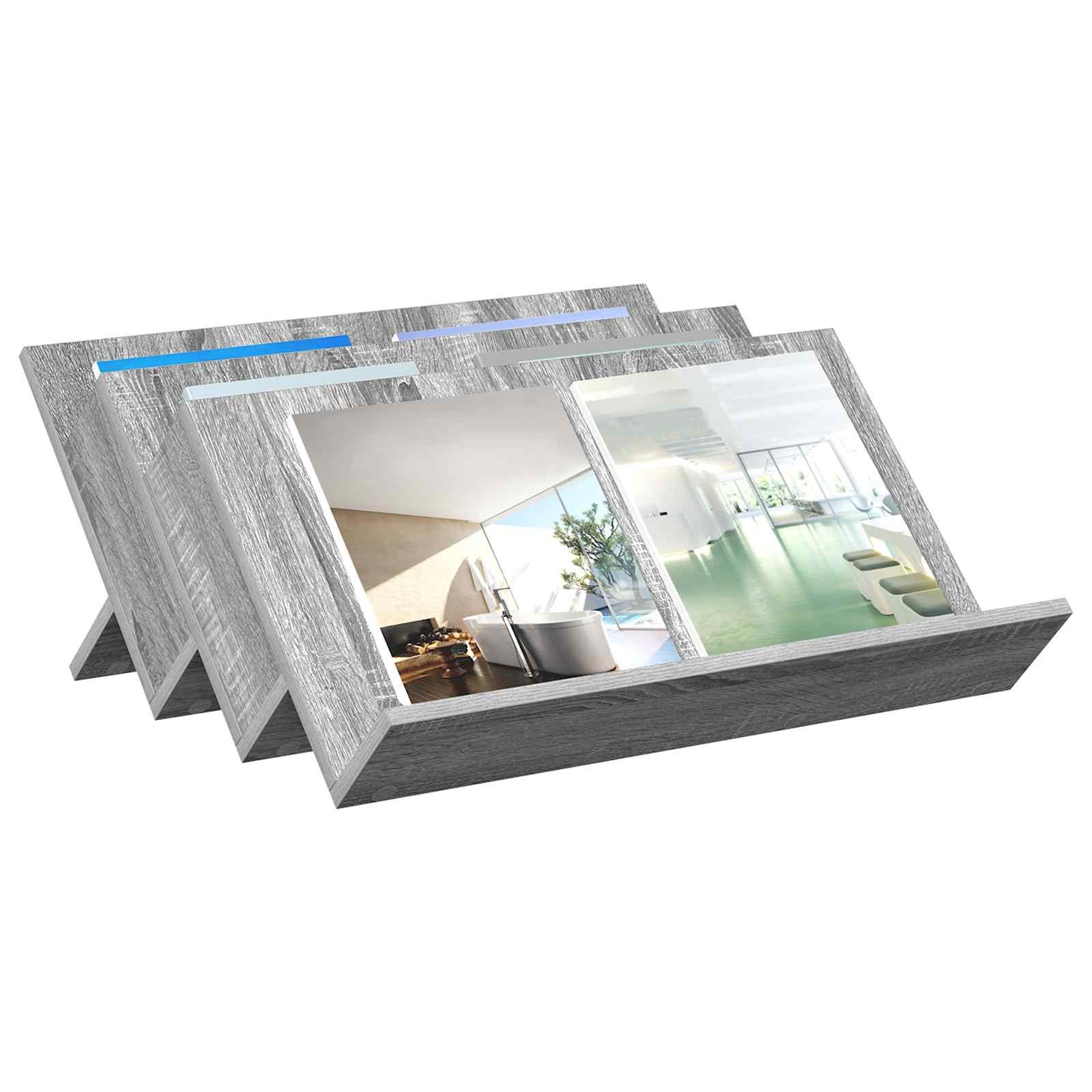 vidaXL Zeitungsständer Magazinregal Graues Sonoma 65 x 53 x 28,5 cm Holzwerkstoff (1 St)
