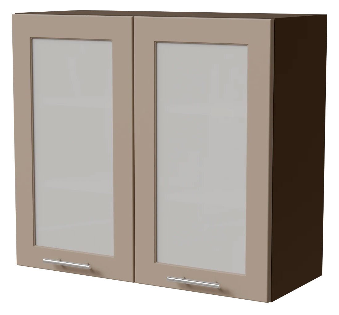 Feldmann-Wohnen Klapphängeschrank Brerra (W3S/80, 2-türig, 2 Einlegeböden, 1-St., moderne Optik, lackierte Fronten, 80x32,5x72cm) lava / RAL 1019 graubeige Matt