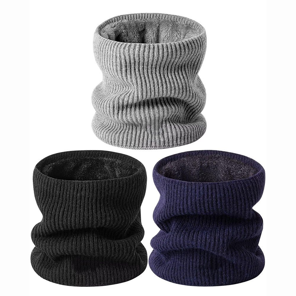 Bextsrack Multifunktionstuch 3 Stück Winter Schal Herren Damen Halswärmer Schlauchschal, Thermal Dick Warm mit Fleece Gefüttert Kaltes Wetter
