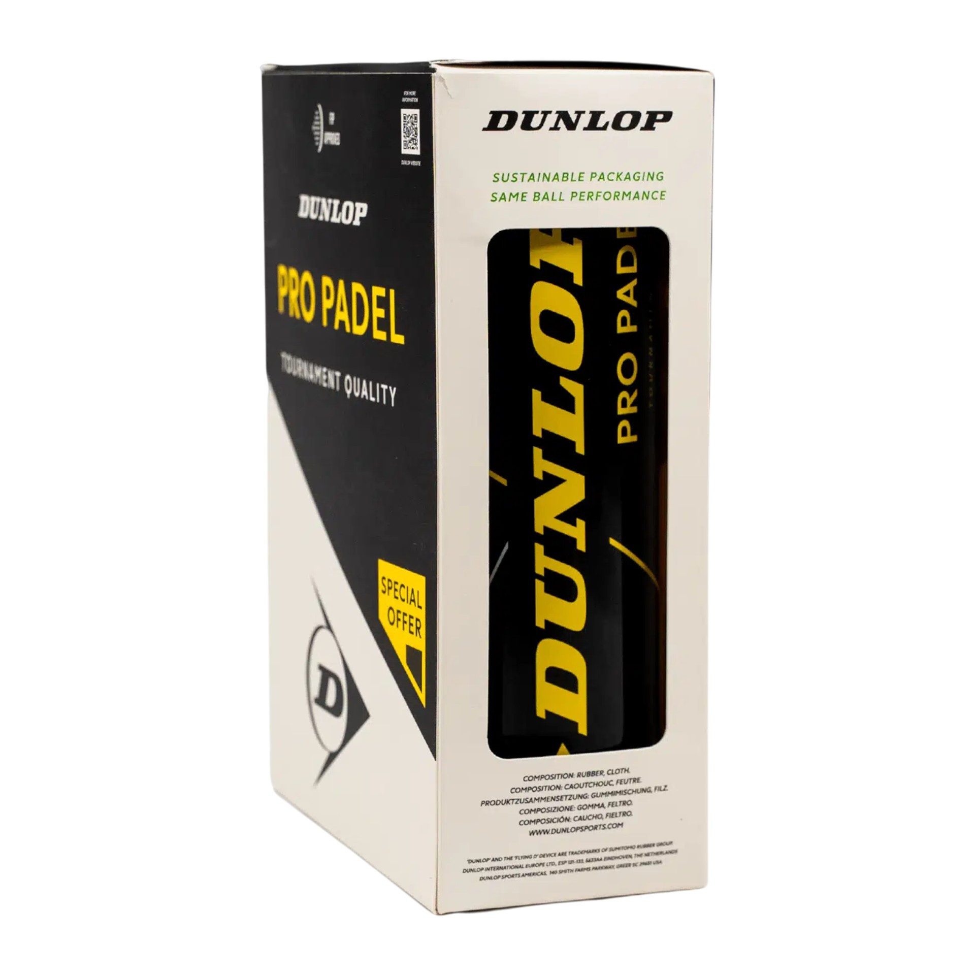 Dunlop Padelball Pro Padel Dose 2x3er