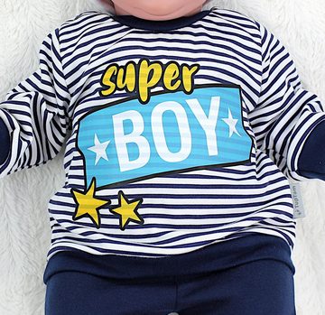 TupTam Erstausstattungspaket Baby Jungen Outfit Langarmshirt mit Print Spruch Babyhose Babykleidung