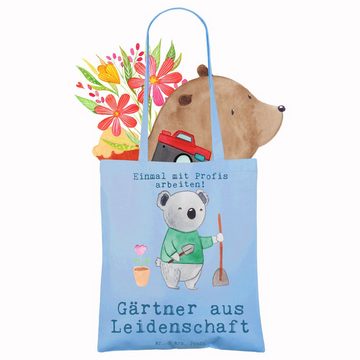 Mr. & Mrs. Panda Tragetasche Gärtner Leidenschaft - Sky Blue - Geschenk, Einkaufstasche, Beutel, G (1-tlg), Design-Highlight