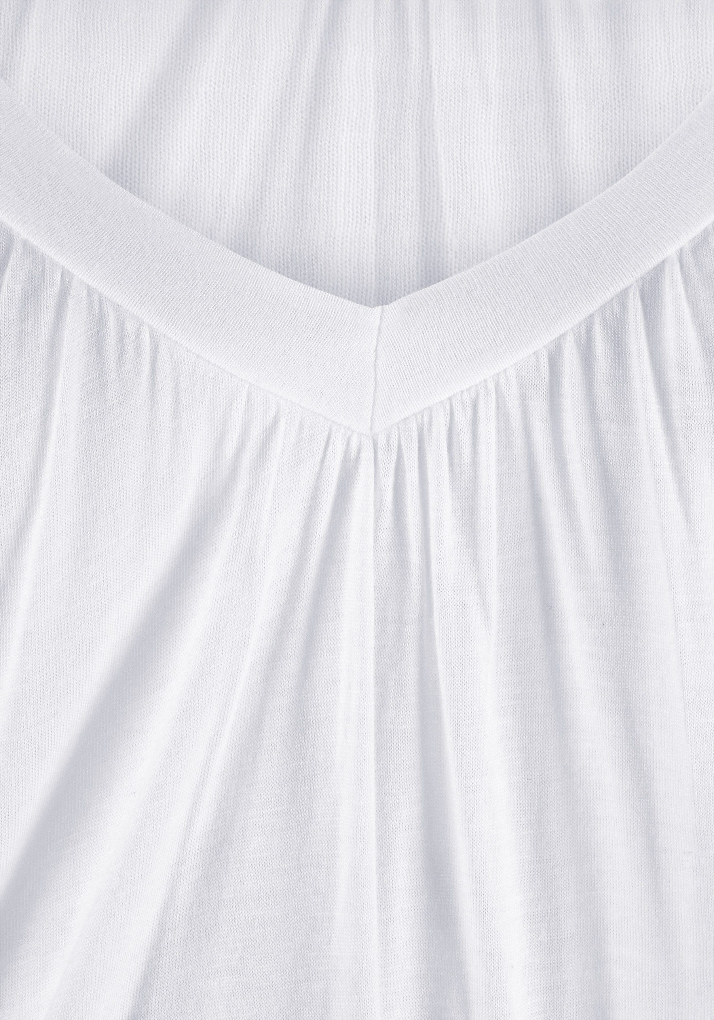 LASCANA V-Shirt mit breitem Gummizugbund, T-Shirt mit V-Ausschnitt, Basic