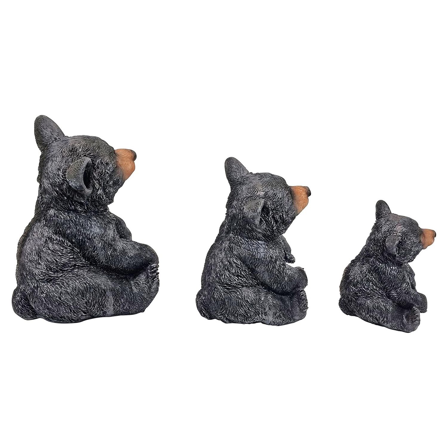 Fachhandel Plus Tierfigur Bären Bärenfigur Schwarzbären 3er Set Tierfigur, die Bären bringen ein Stück Wildnis in Ihren Garten