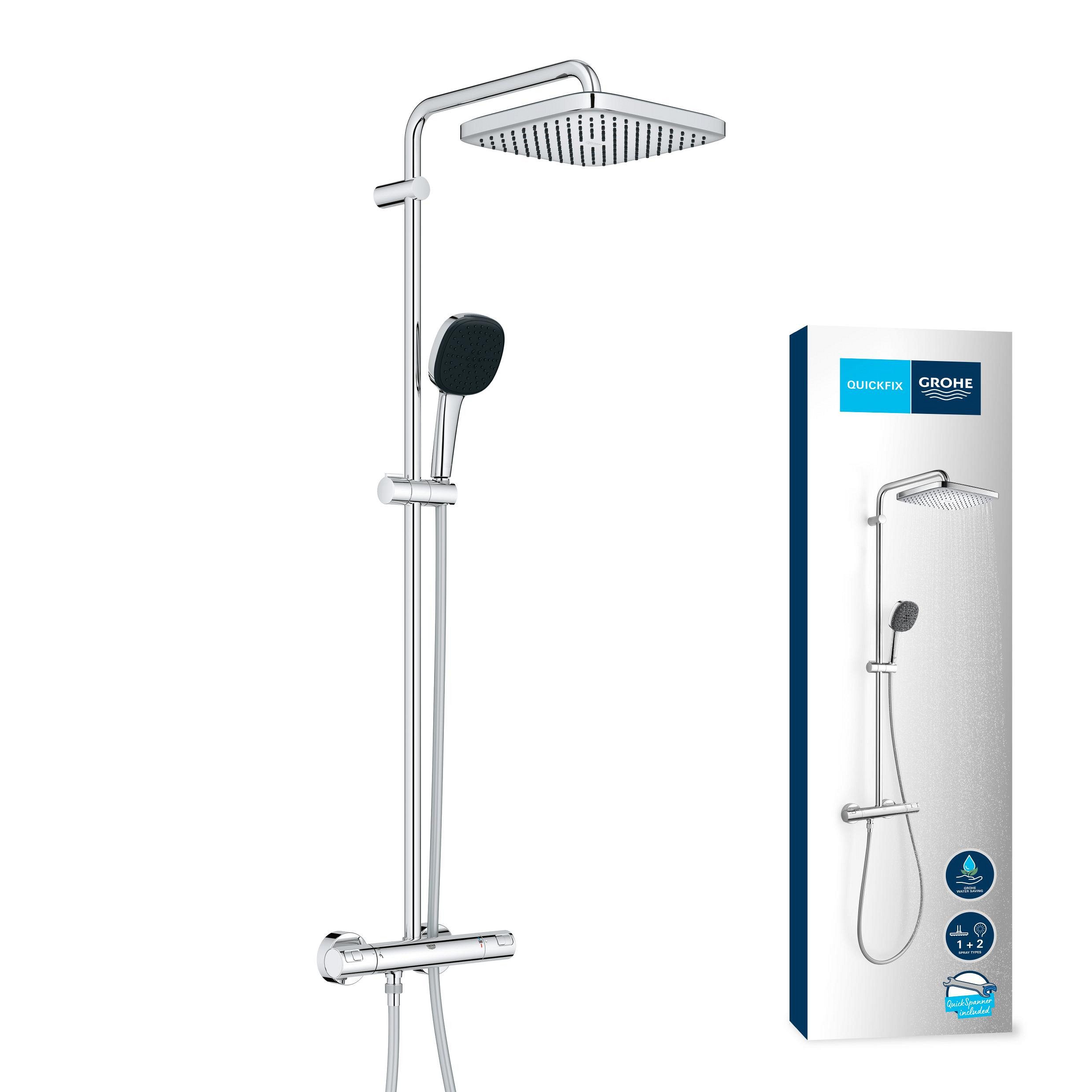 Grohe Duschsystem Vitalio Comfort 250 Duschsystem, Quickfix, chrom (26696001)