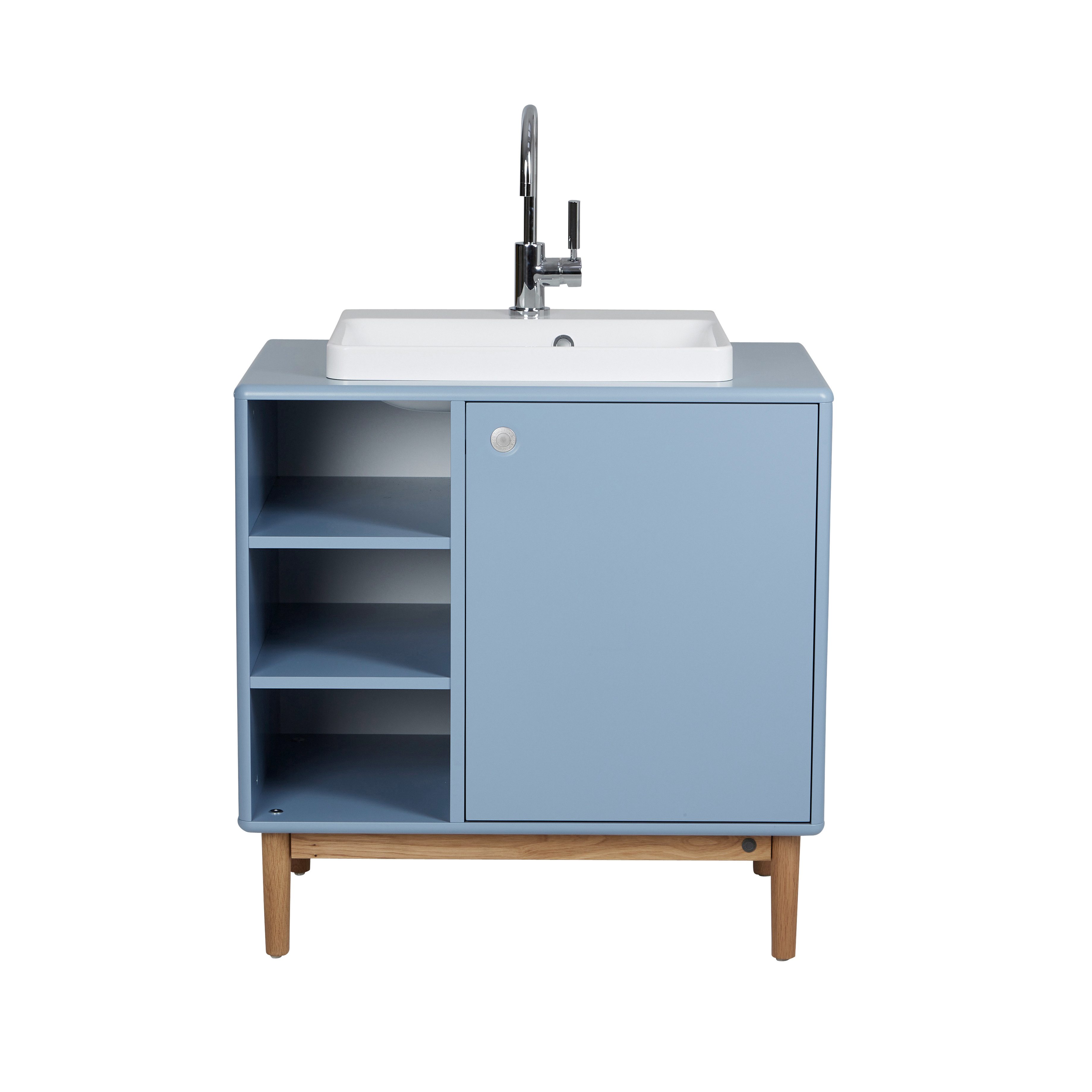 TOM TAILOR HOME Waschtisch COLOR BATH mit Waschbecken, Tür und offenem Regal - in schönen Farben, lackiertes MDF mit gerundeten Kanten - nur noch wenige Exemplare