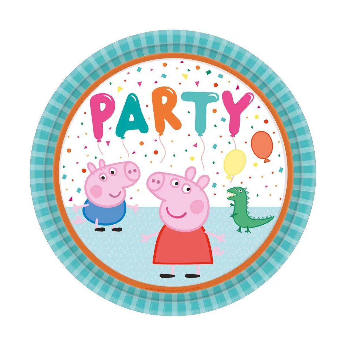 Kindergeschirr-Set Peppa Wutz Confetti Pappteller 8er-Pack, 23 cm