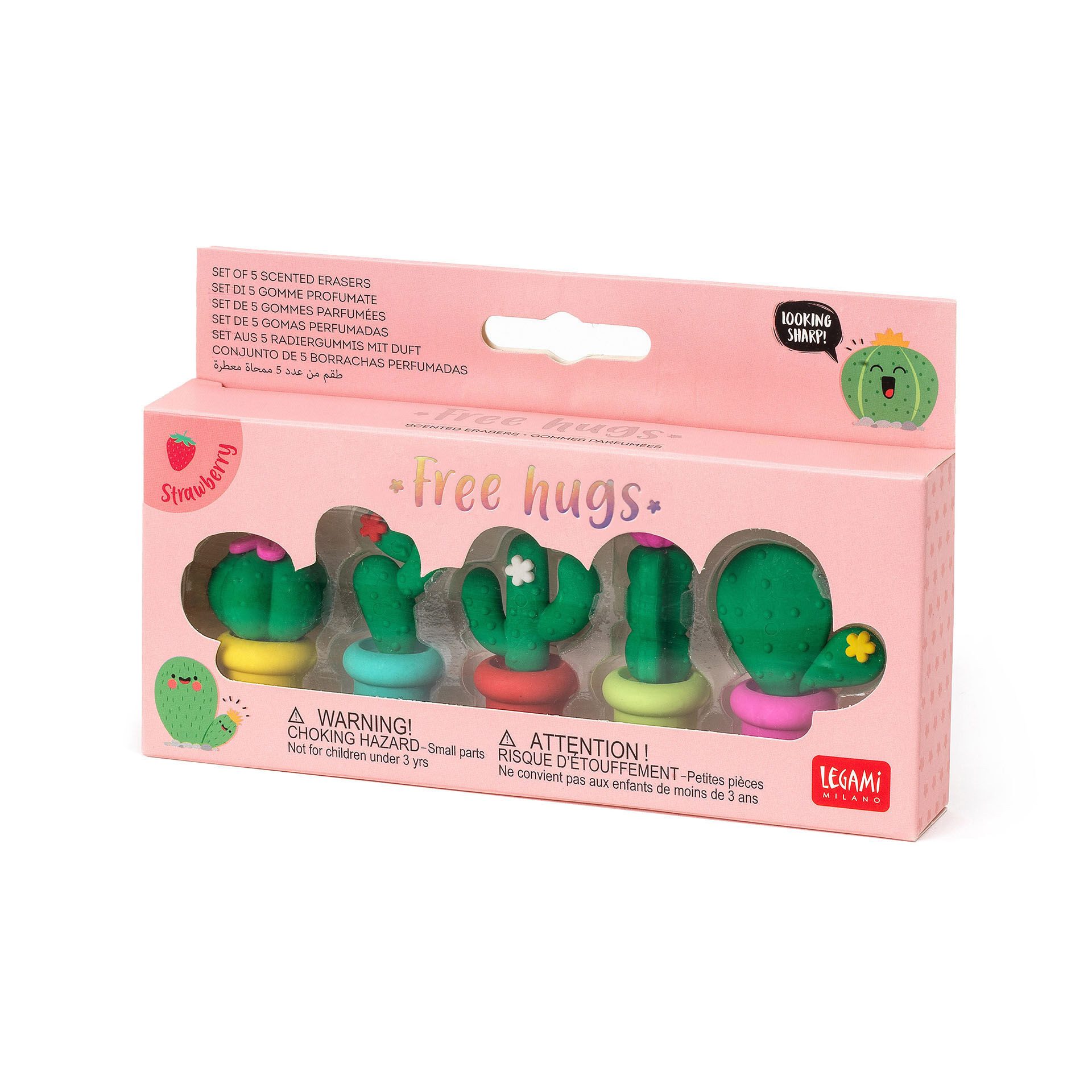 Legami Radiergummi LEGAMI Set mit 5 Duft Radiergummis Free Hugs CACTUS