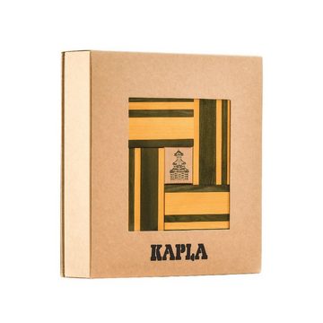 KAPLA® Spielbausteine 40 Holzbausteine grün/gelb + Buch Pinienholz