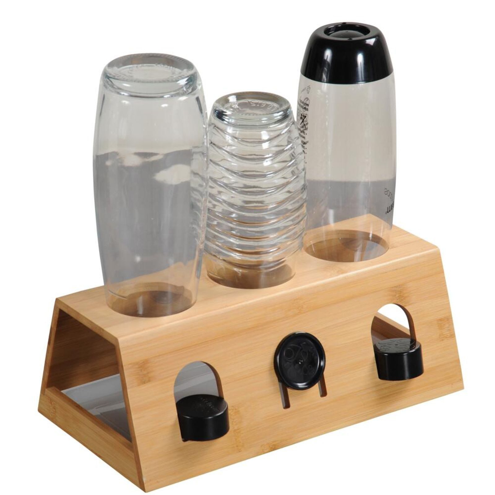 Kesper Flaschenhalter Bambus Flaschenhalter für Wasserflasche Abtropfgestell Flaschenständer