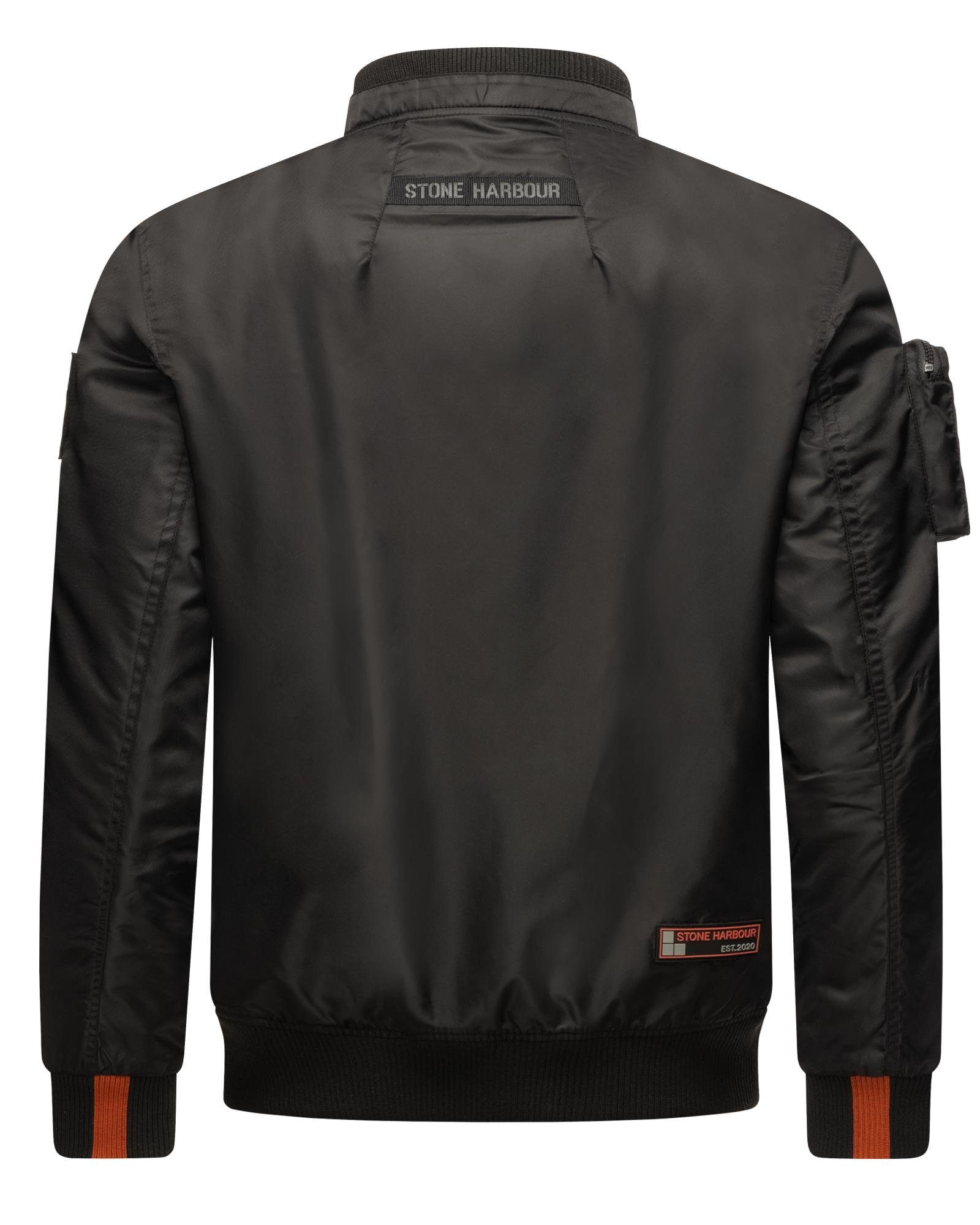 Stone Harbour Bomberjacke Berkoo Coole Herren Pilotenjacke mit praktischer Ärmeltasche
