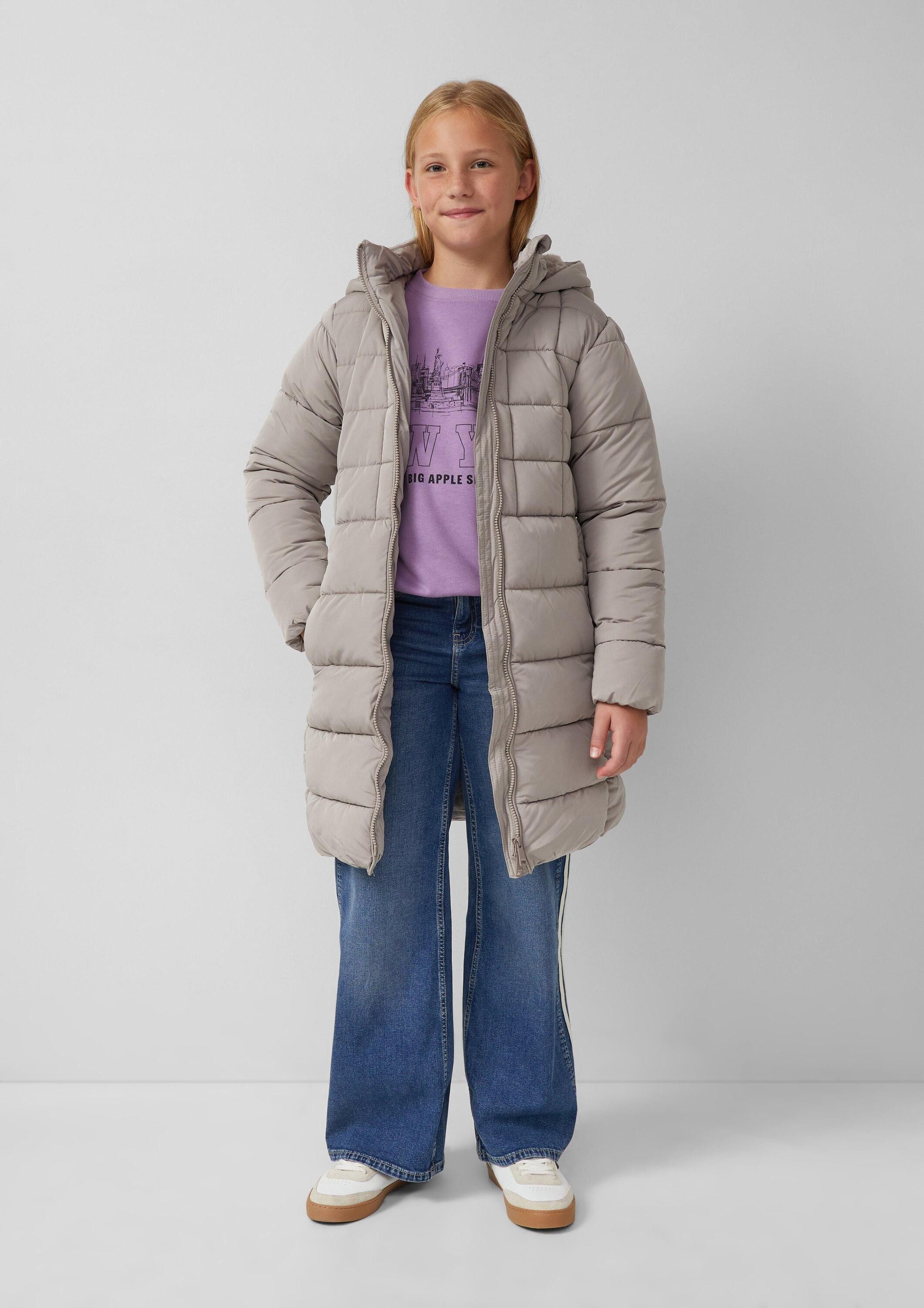 s.Oliver Wintermantel Outdoor-Mantel Wärmender Steppmantel mit Teddyplüsch-Futter