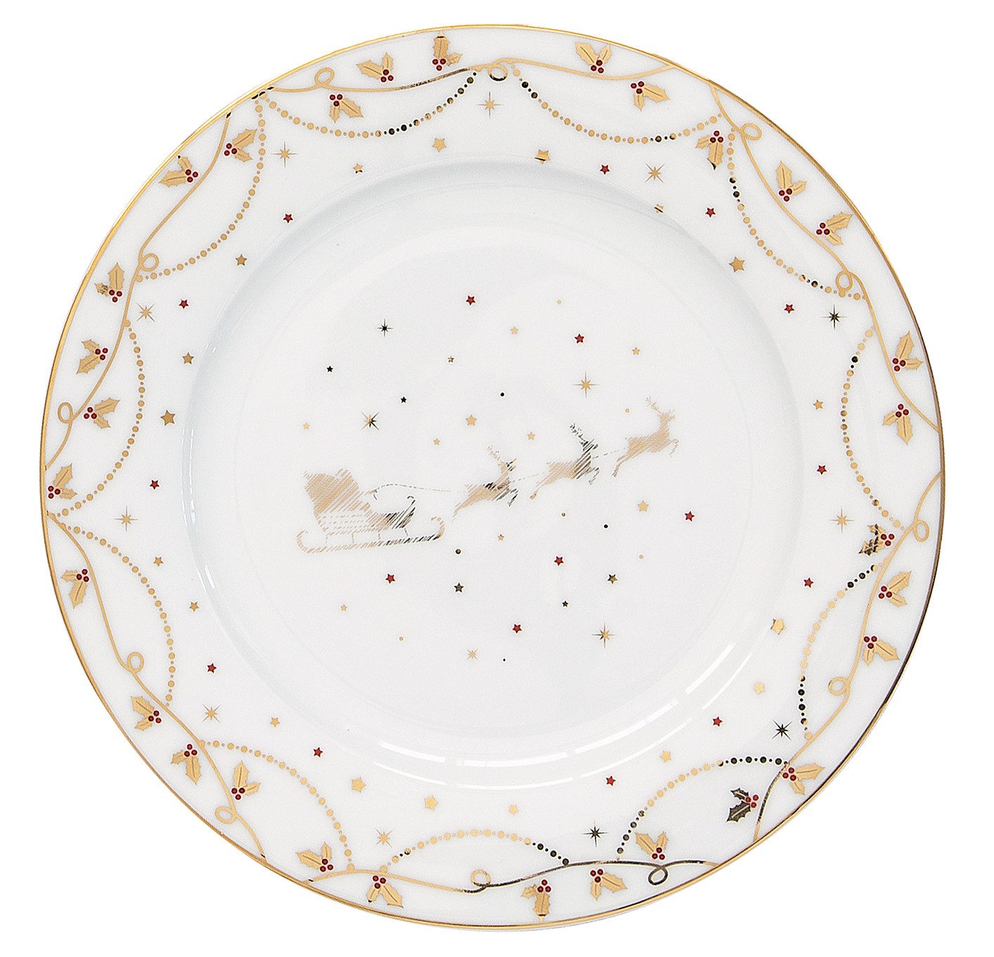 EasyLife Тарелка для торта Christmas Lights, Handwäsche, Weiß, Motiv: Weihnachten