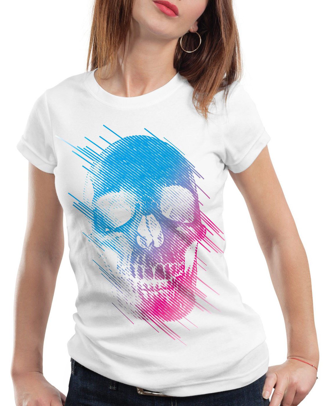 style3 T-Shirt Neon Skull totenkopf schädel günstig online kaufen