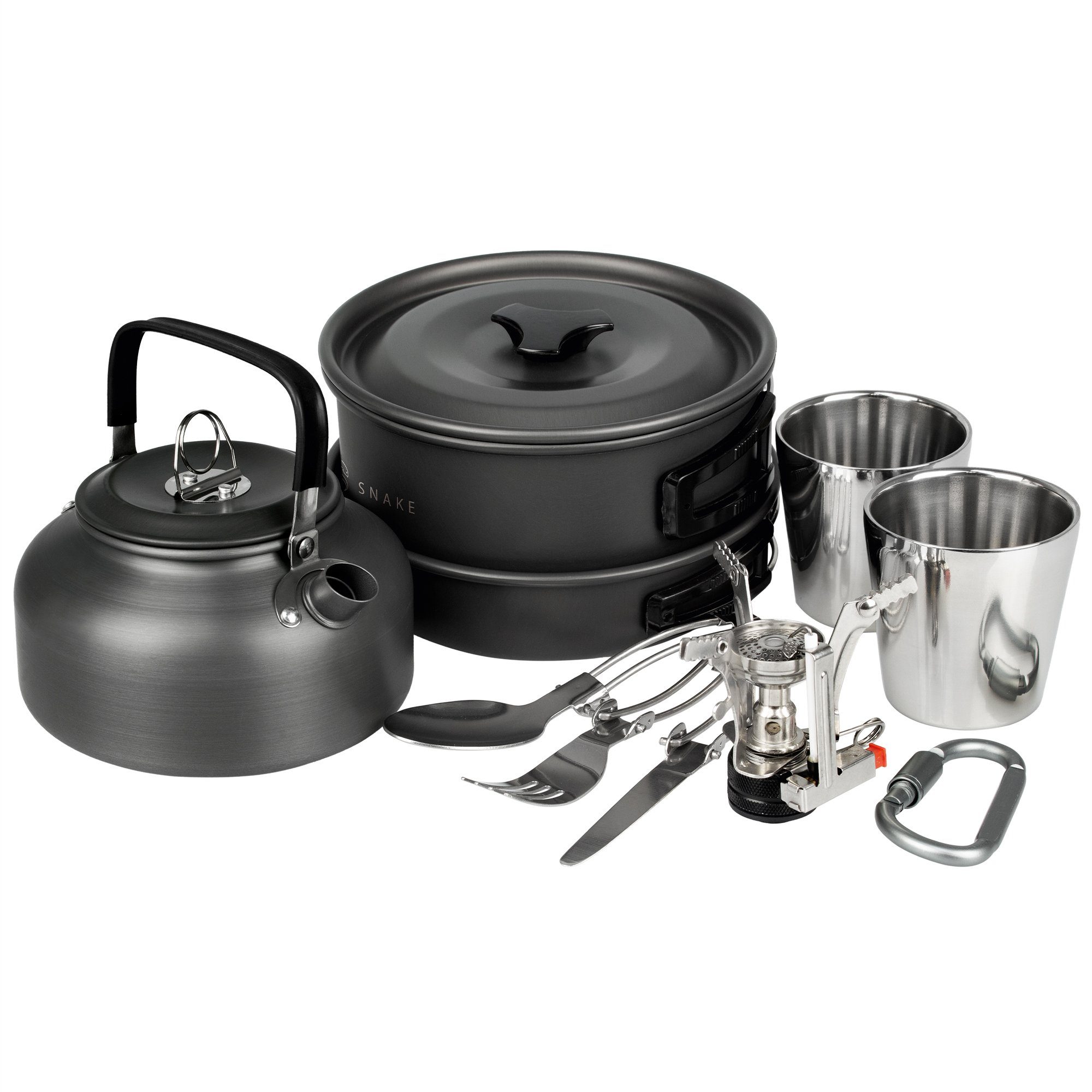 Geschirr-Set Camping Kochgeschirr Set 10-teilig - kompakt & leicht für 2 Personen