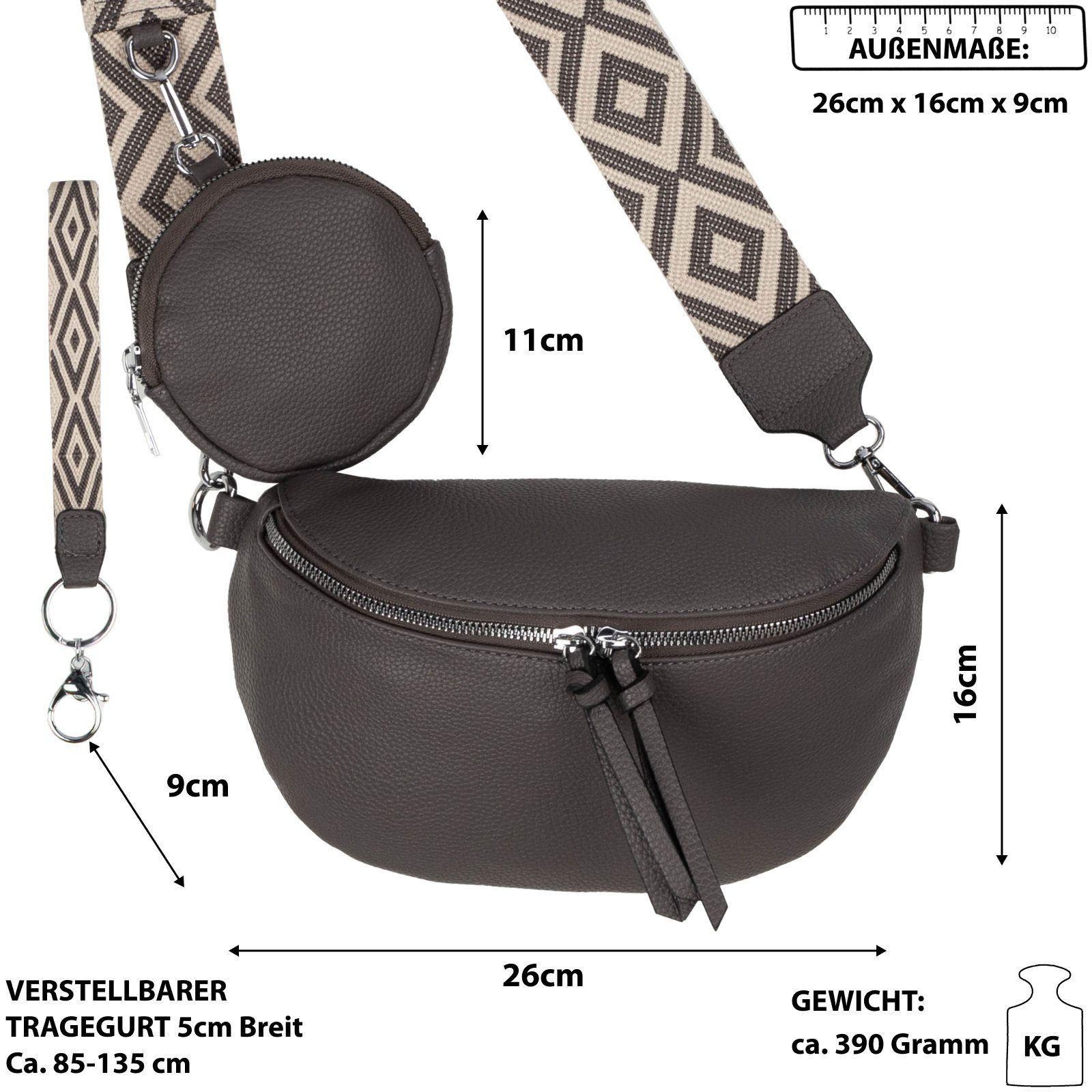 EAAKIE Gürteltasche Bauchtasche Umhängetasche Crossbody-Bag Kunstleder günstig online kaufen