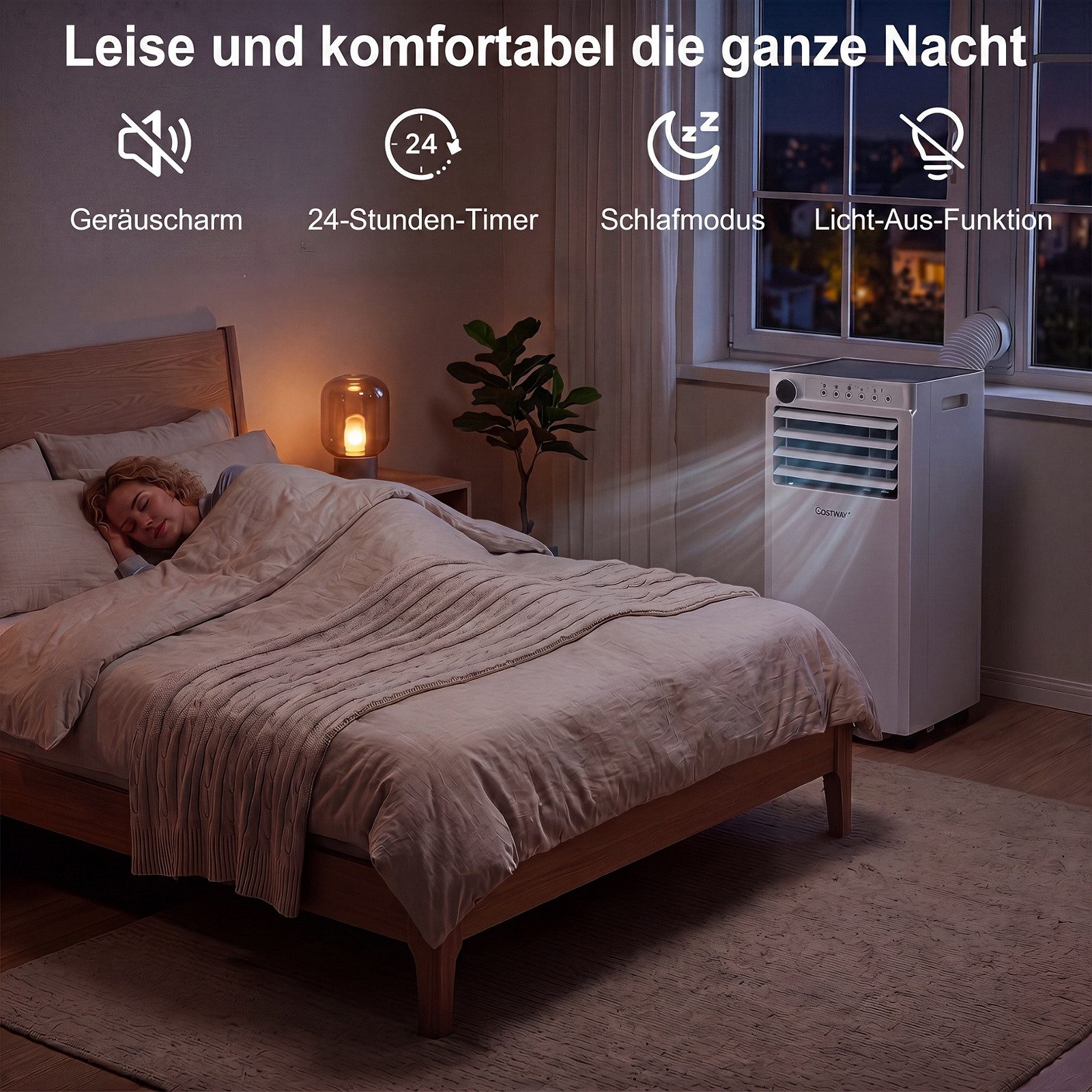 COSTWAY 3-in-1-Klimagerät, 7000BTU Klimaanlage mit Abluftschlauch