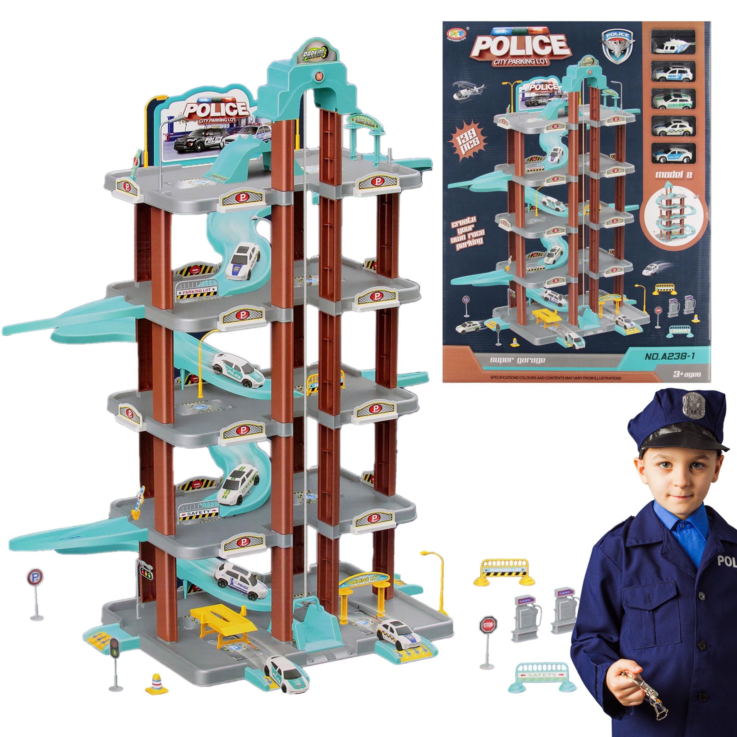 Sarcia.eu Spielzeug-Kran Polizeiparkplatz mit Zubehör, Polizei MEGA CREATIV günstig online kaufen