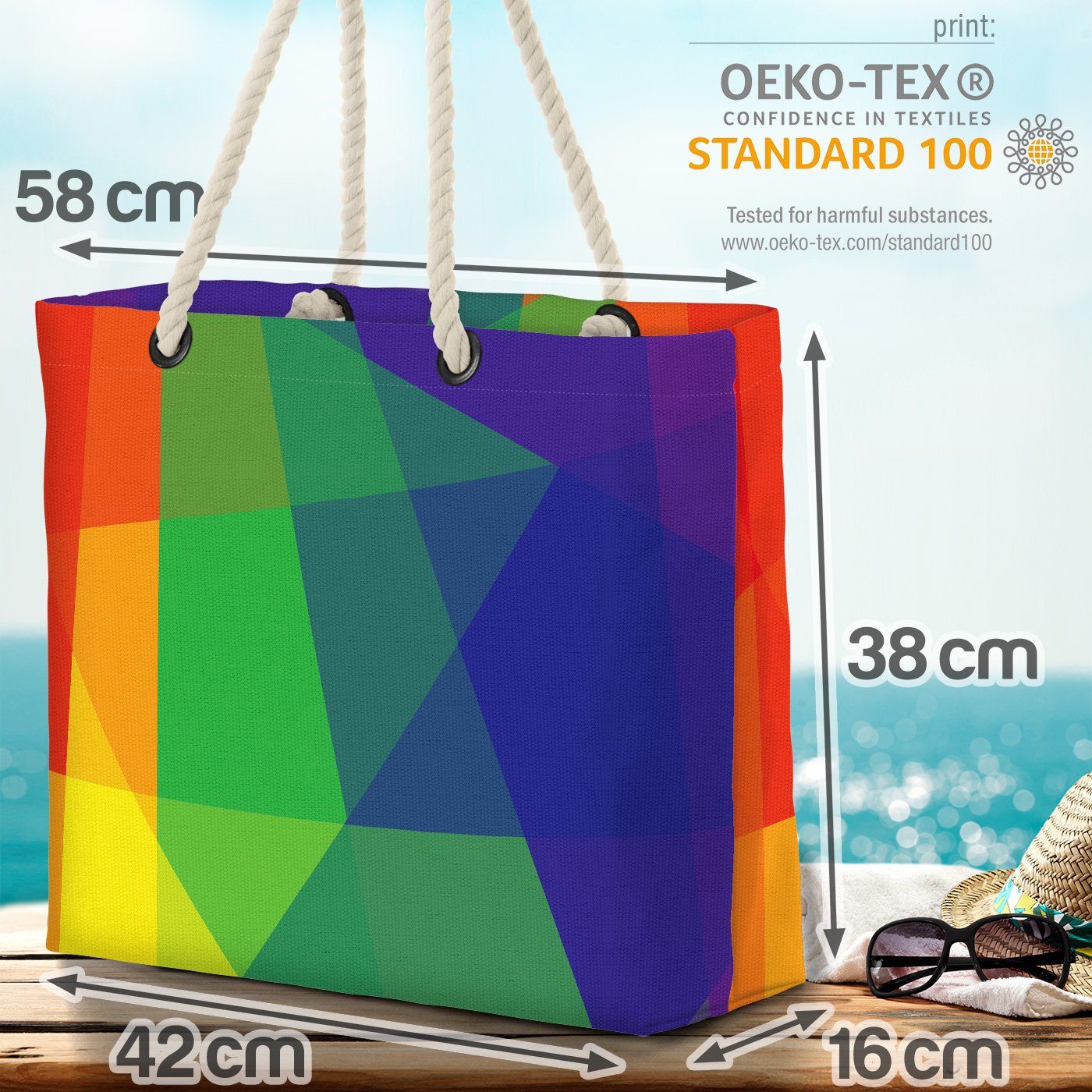 Farben Grafik cl Design Strandtasche Regenbogenfarben VOID Muster pride (1-tlg), flag Gay parade