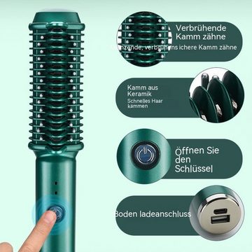 AUKUU Lockenstab Kabelloser Kabelloser USB Haarglättungskamm Locken und, Glättungs Keramik Haarglätter mit doppeltem Verwendungszweck
