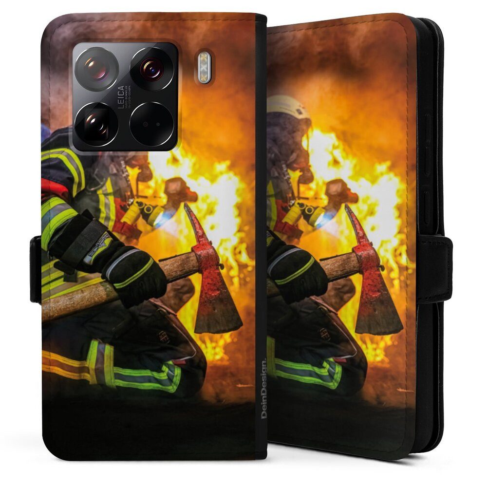 DeinDesign Handyhülle Feuerwehr Feuer Lebensretter Volunteer Firefighter, Xiaomi 15 5G Hülle Handy Flip Case Wallet Cover Handytasche Leder