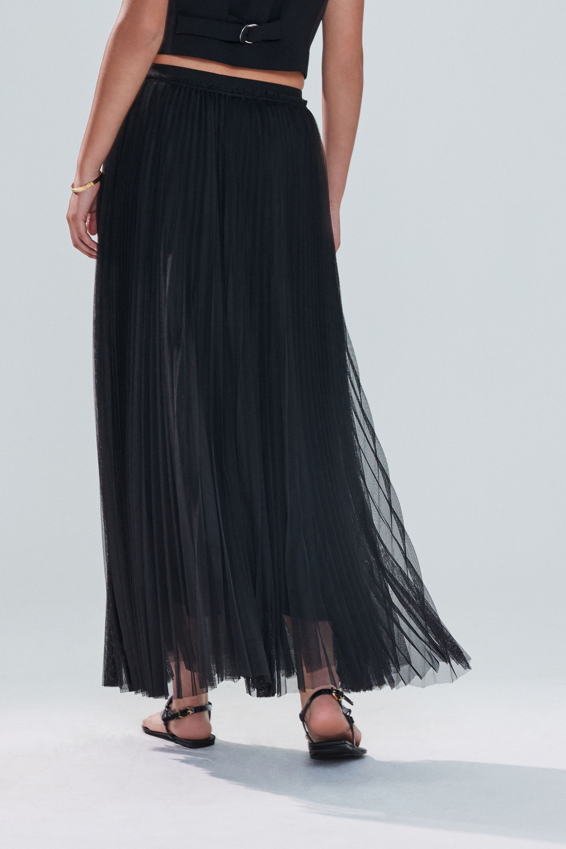 Next Maxirock Plissierter Tüll-Maxirock aus Mesh (1-tlg) günstig online kaufen