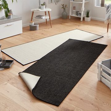 Teppich In- & Outdoor Wendeteppich Uni Miami Schwarz Creme, NORTHRUGS, rechteckig, Höhe: 5 mm